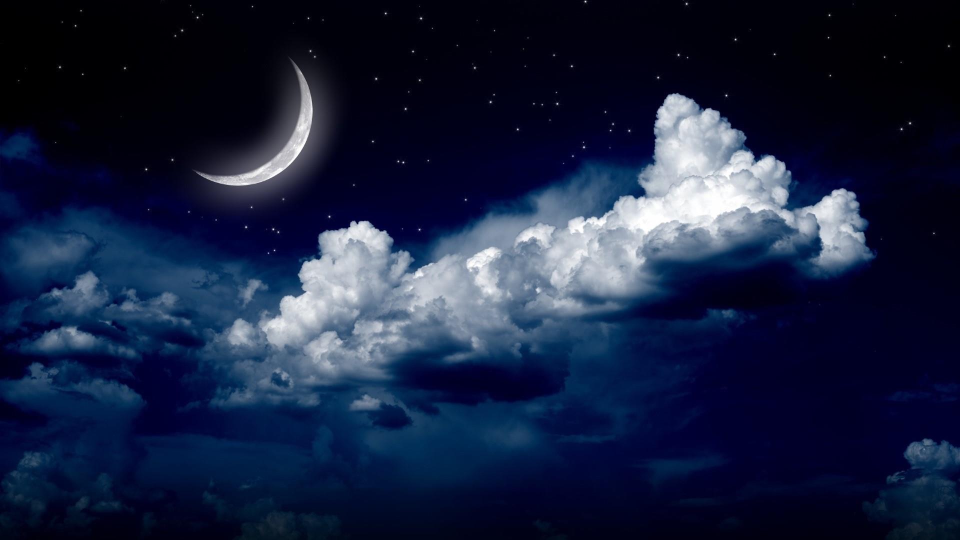 Starry Night Sky With The Moon Wallpaper. Wallpaper Studio 10