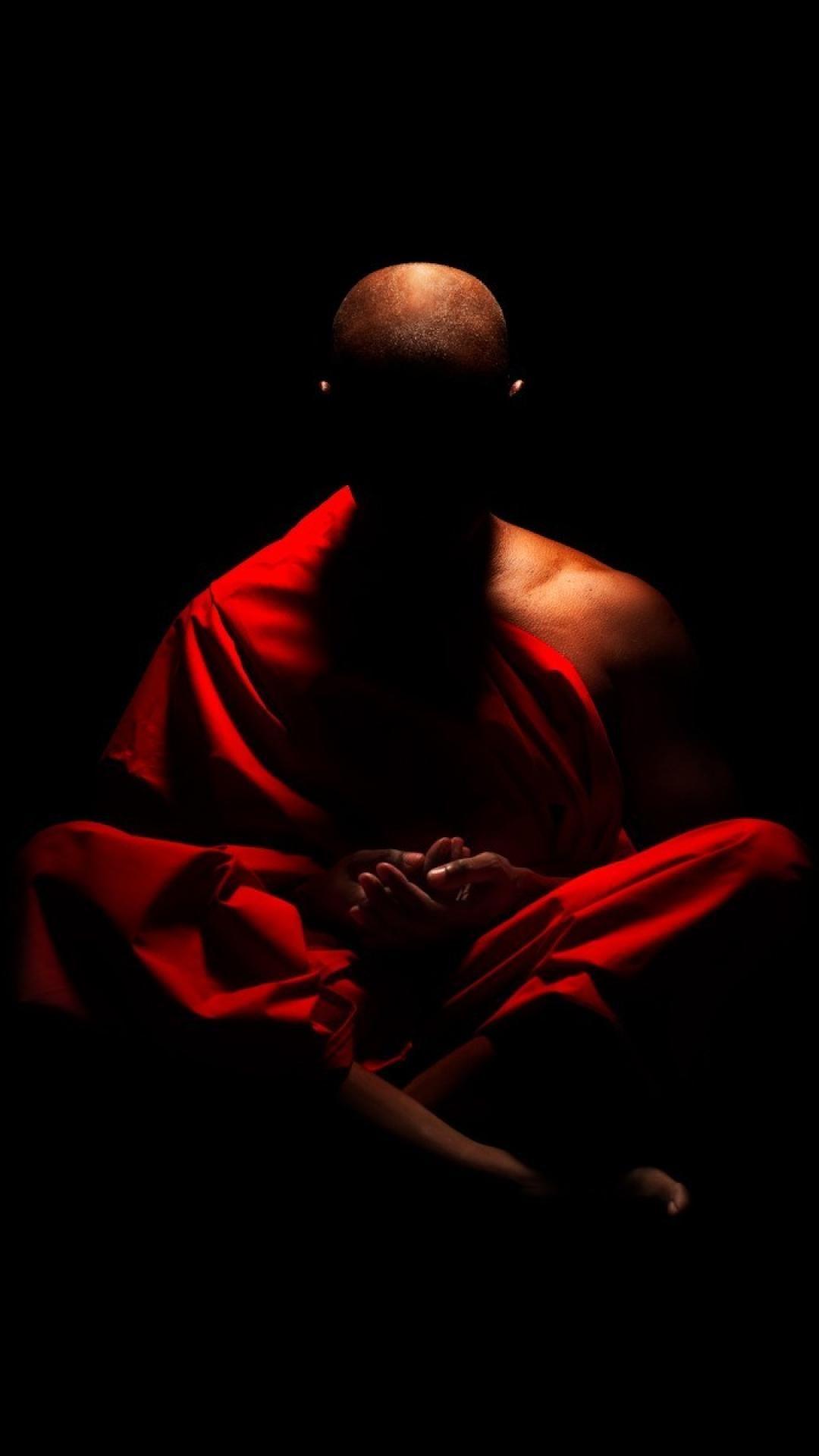 Monk martial arts meditation black background shaolin wallpaper