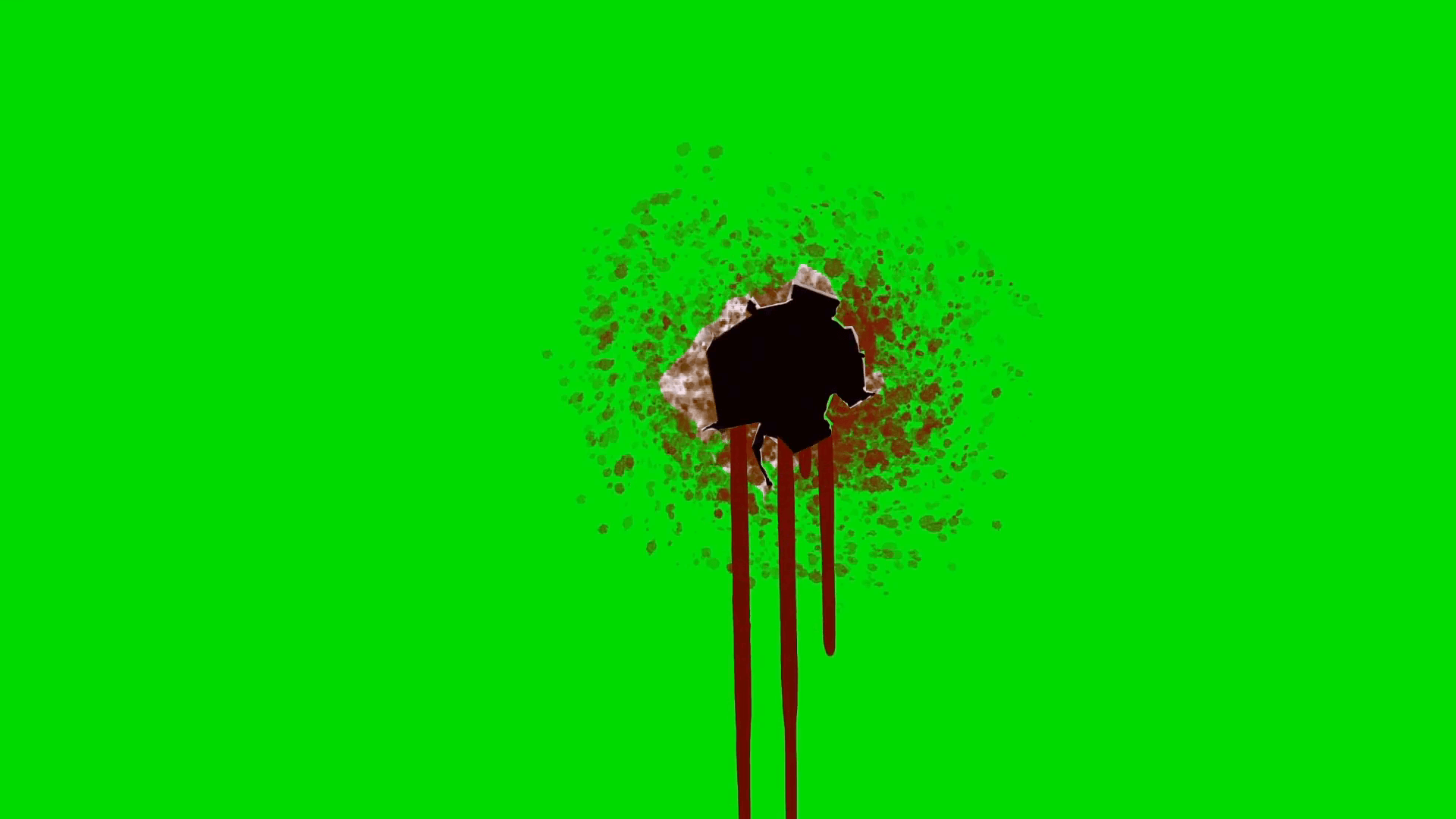 Bleeding Bullet Hole on a Green Screen Background Motion Background