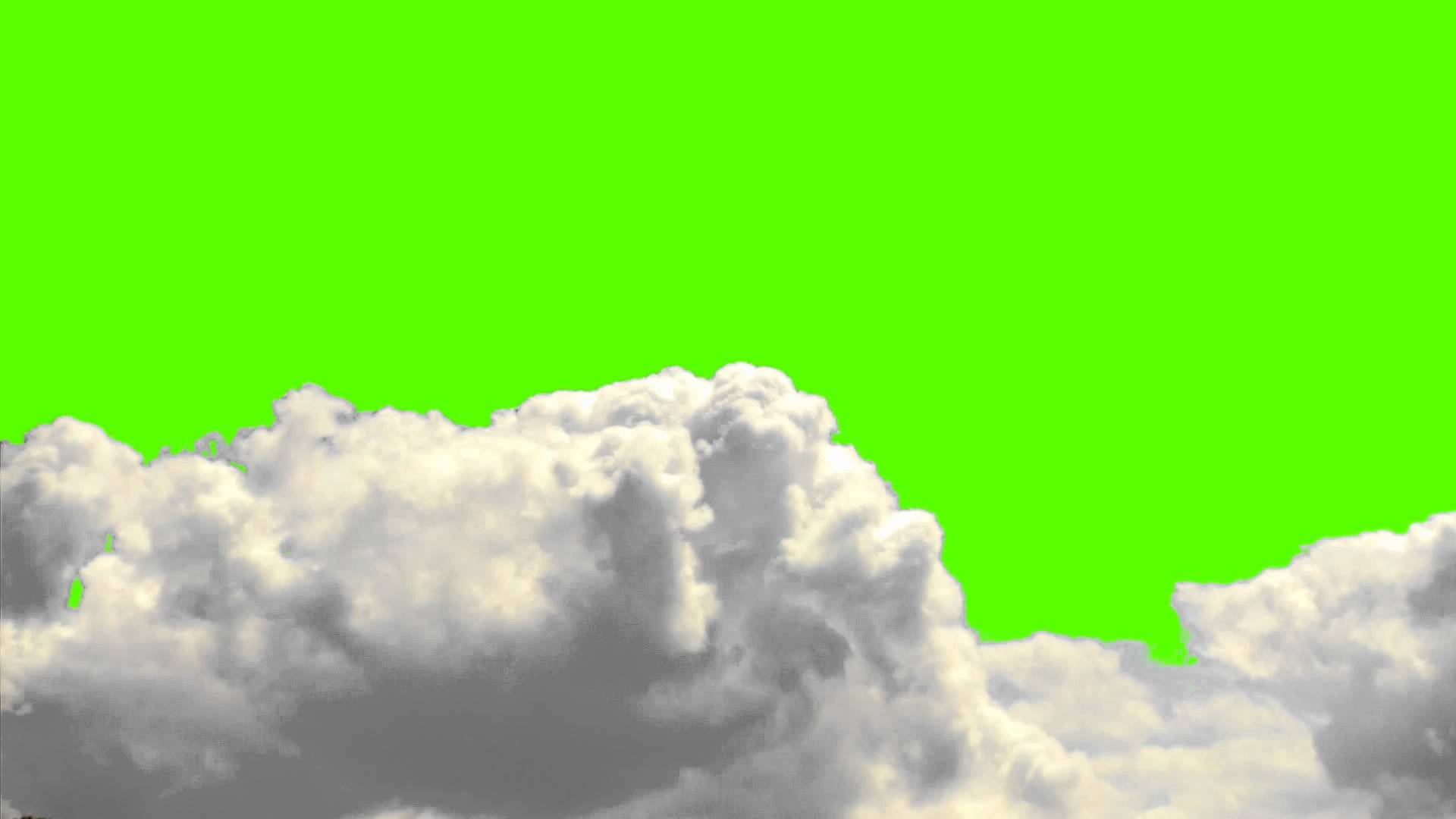 Real Clouds on a Green Screen Background Royalty Stock