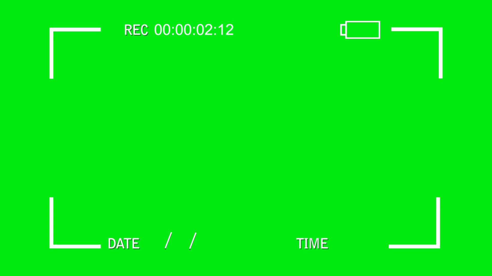Simple Video Camera Display View on a Green Screen Background Motion