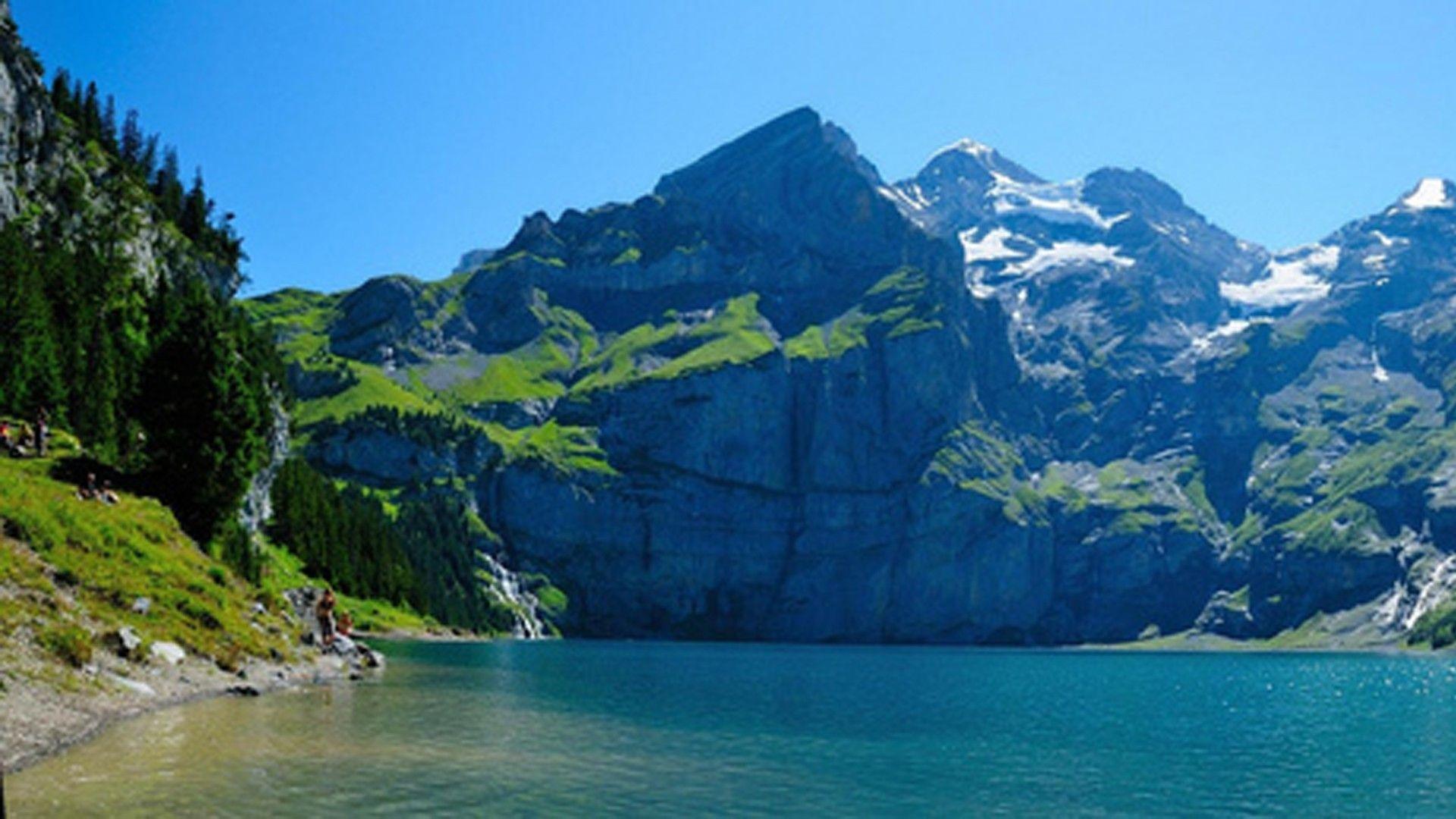 Nature Tree Mountain Lake Mountains Wallpaper High Resolution