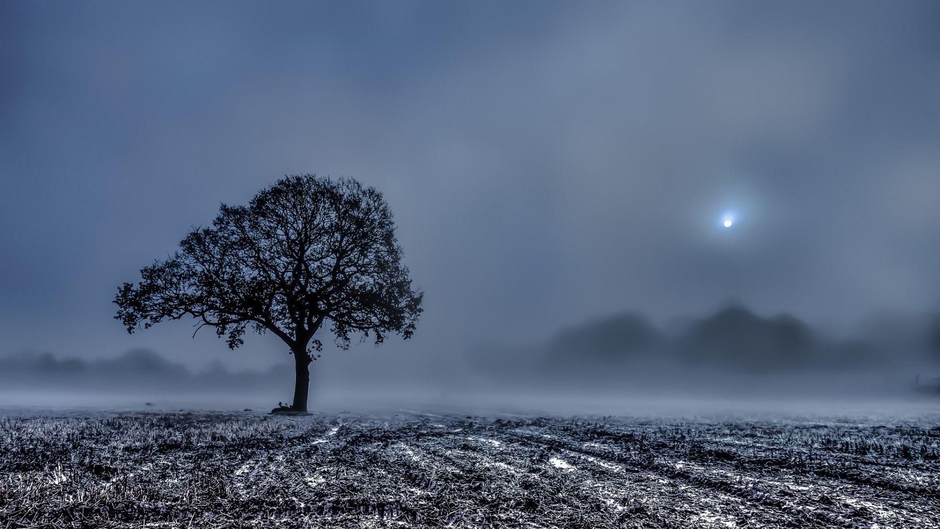 Full HD Wallpaper landscape moon finland frost norway, Desktop