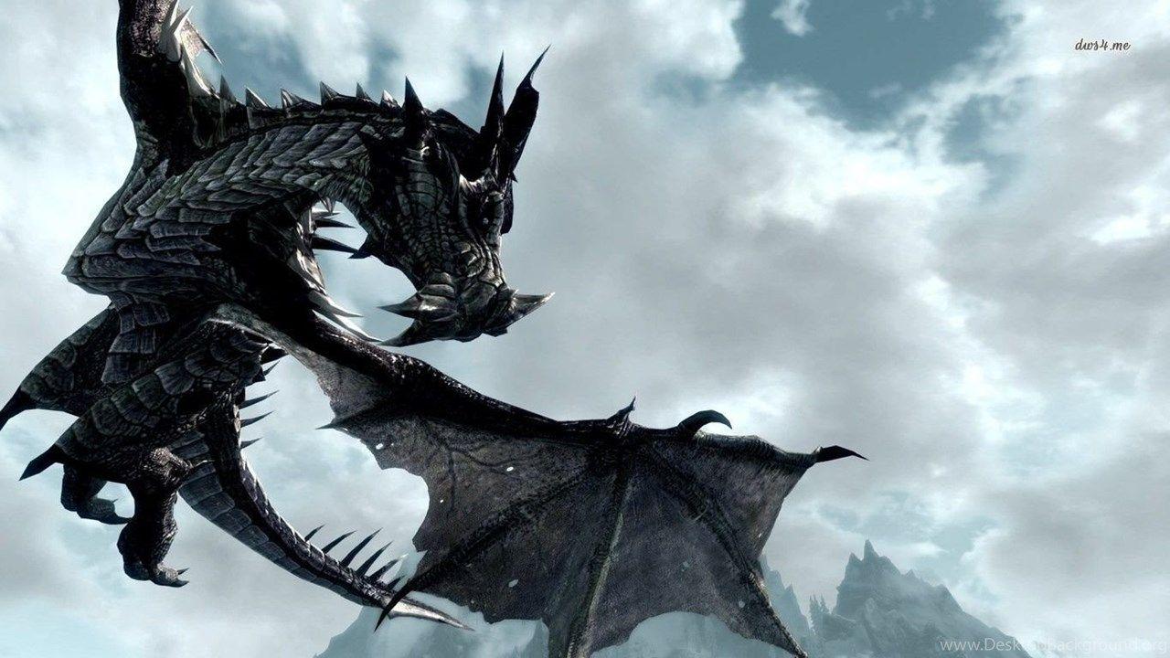 Dragon The Elder Scrolls V Skyrim Wallpaper Game Wallpaper