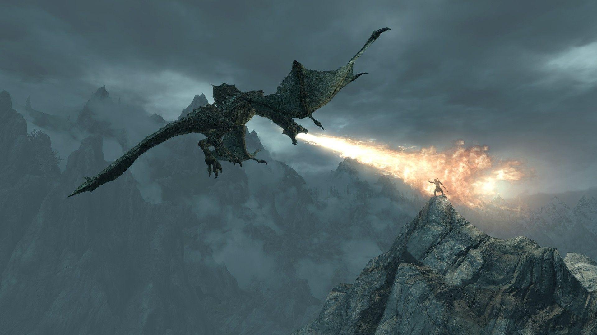 The Elder Scrolls V: Skyrim, Dragon Wallpaper HD / Desktop