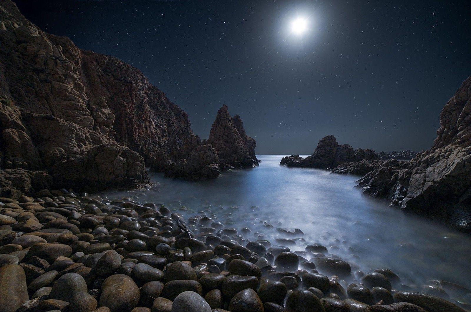 Oceans Moon Moonlight Ocean Night HD Wallpaper Of And Seas Oceans