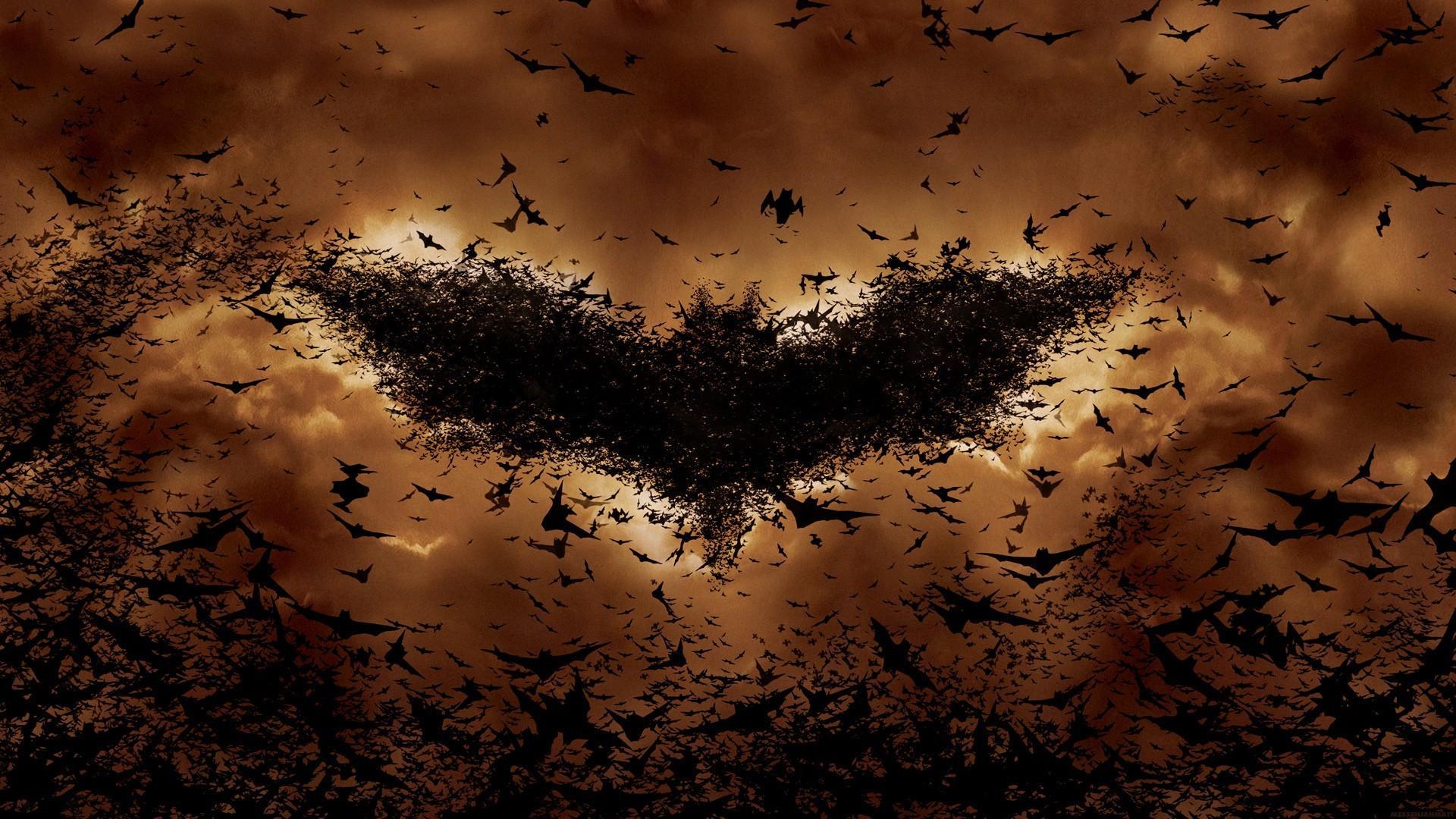 Batman begins bats orange wallpaper