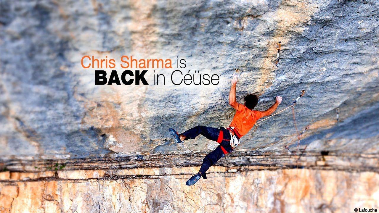 Chris Sharma in Céüse climbing and bolting in France