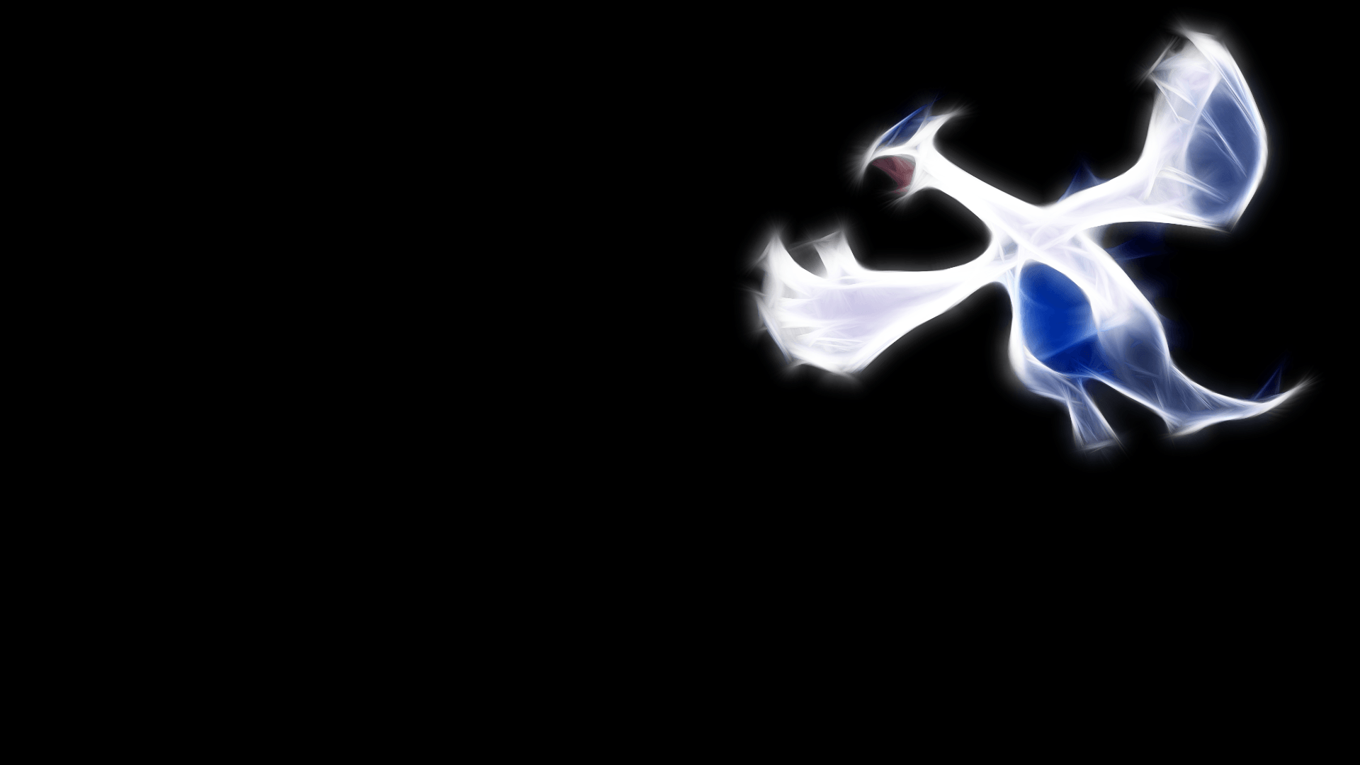 Pokemon, Lugia, illuminated, black background Wallpaper