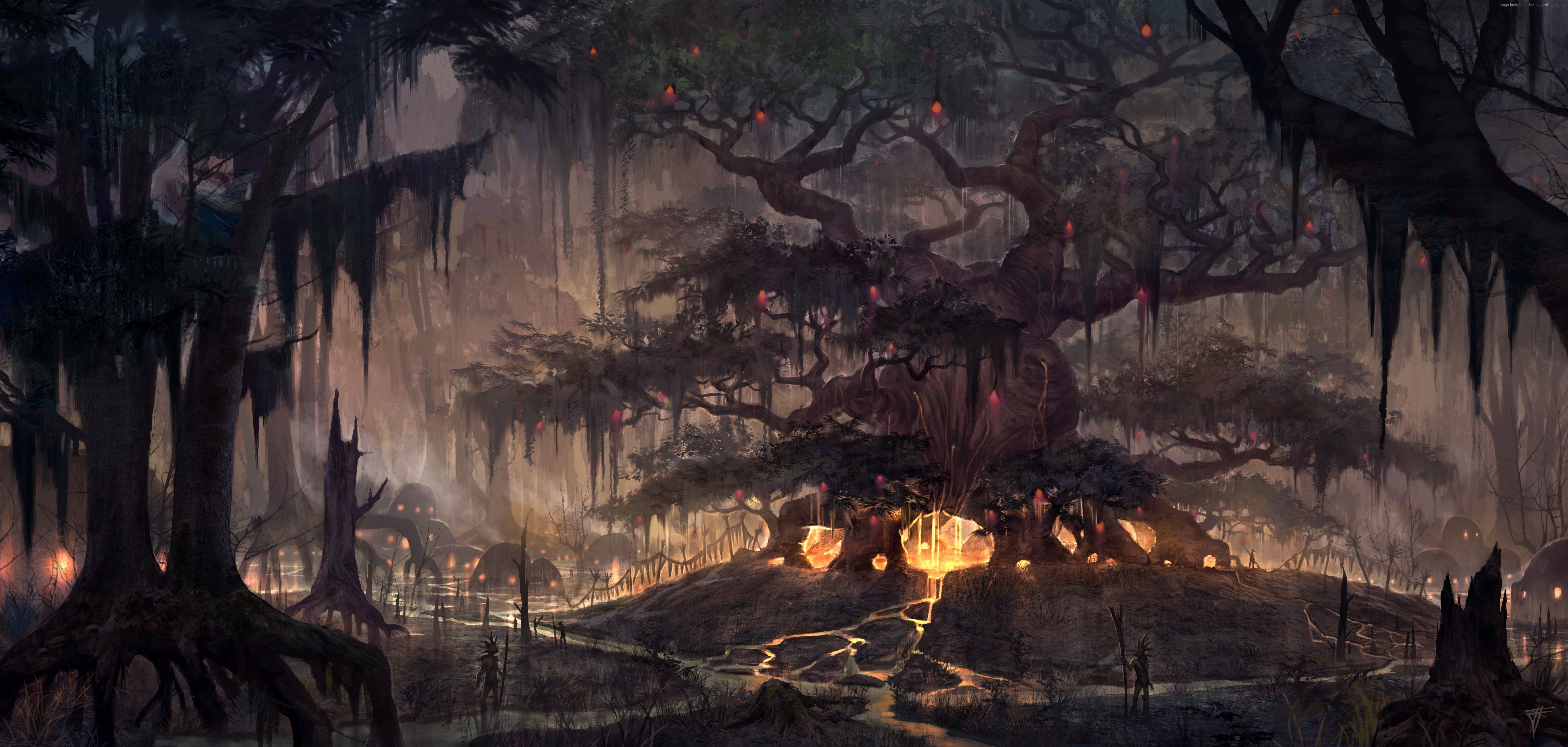 Wallpaper The Elder Scrolls Online, game, mmorpg, magic forest, tree