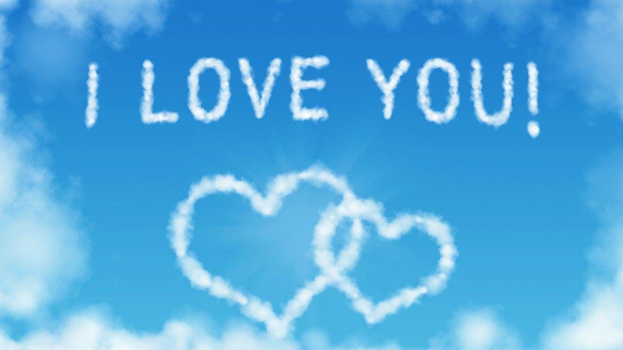 Wallpaper I Love You, Clouds, 4K, Love