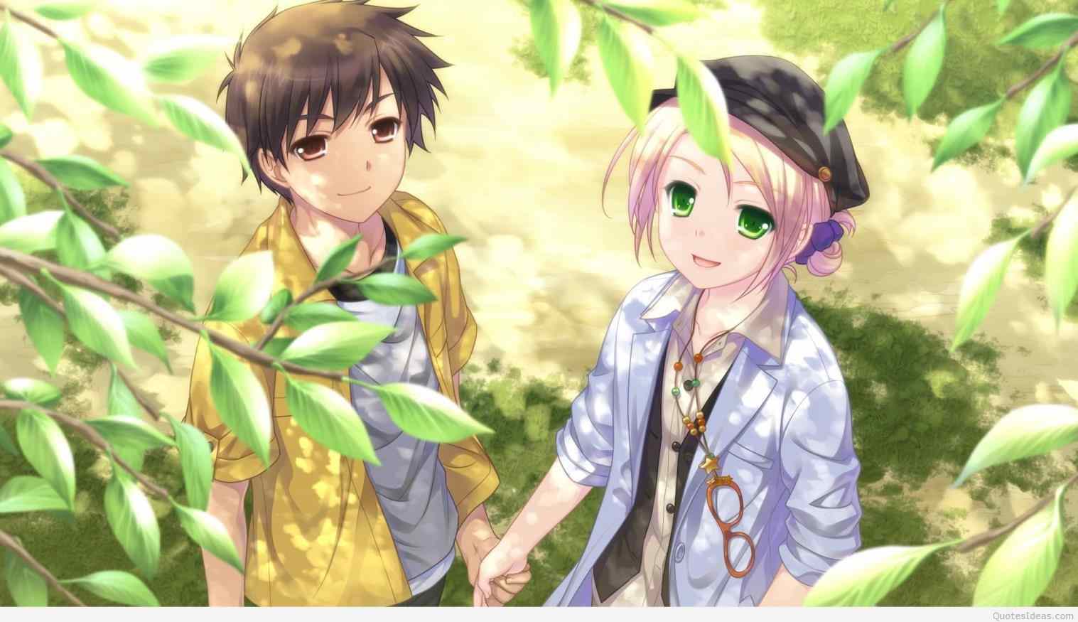 Cartoon anime couple love wallpaper HD cute background group cute