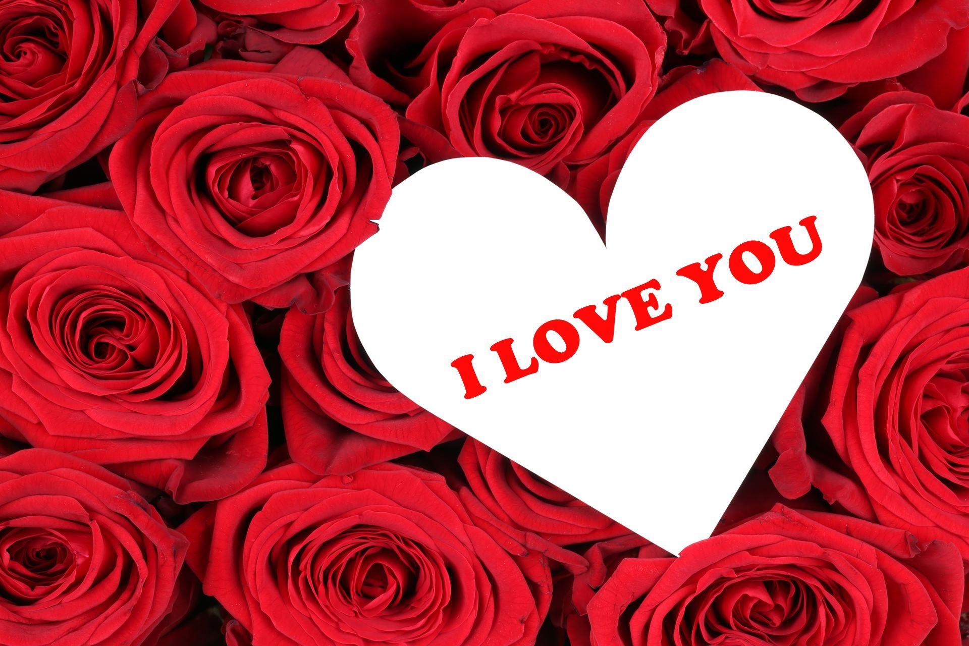 Valentine Day Red Roses With Love Heart Wallpaper