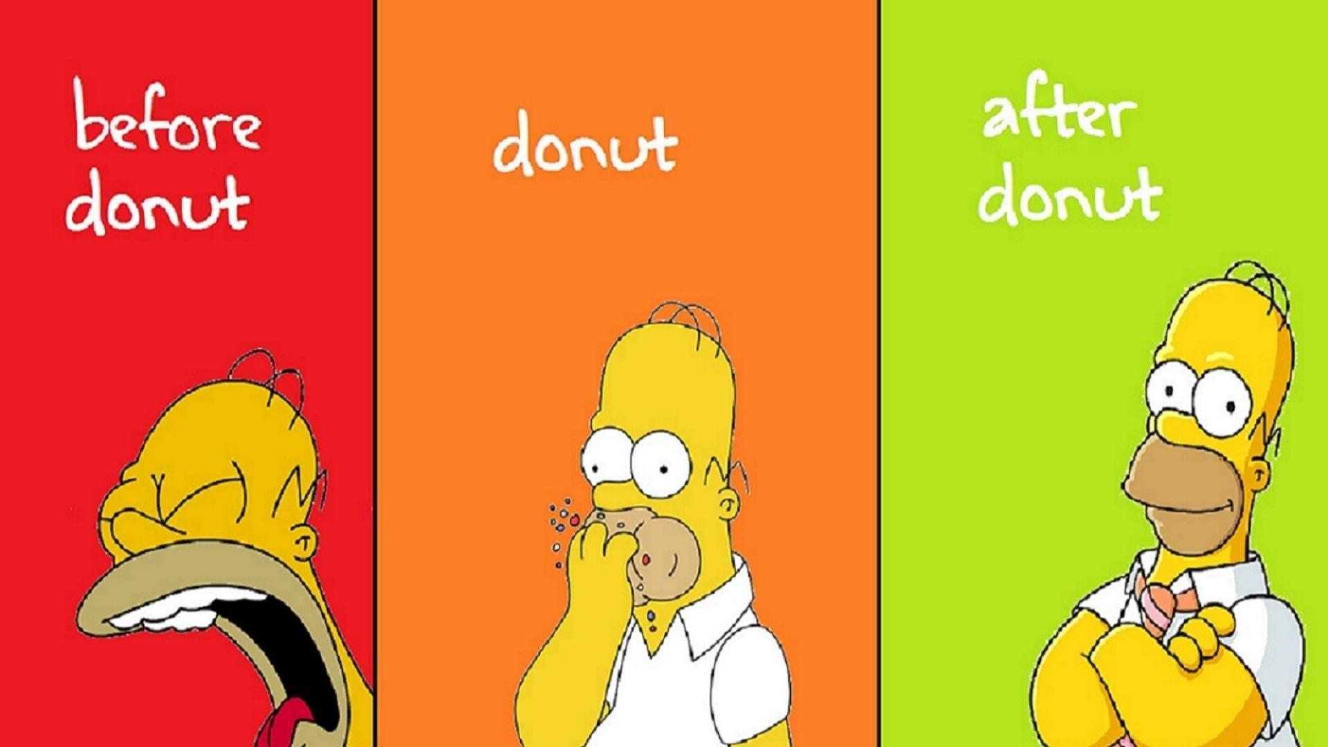 Green red yellow homer simpson donuts the simpsons wallpaper