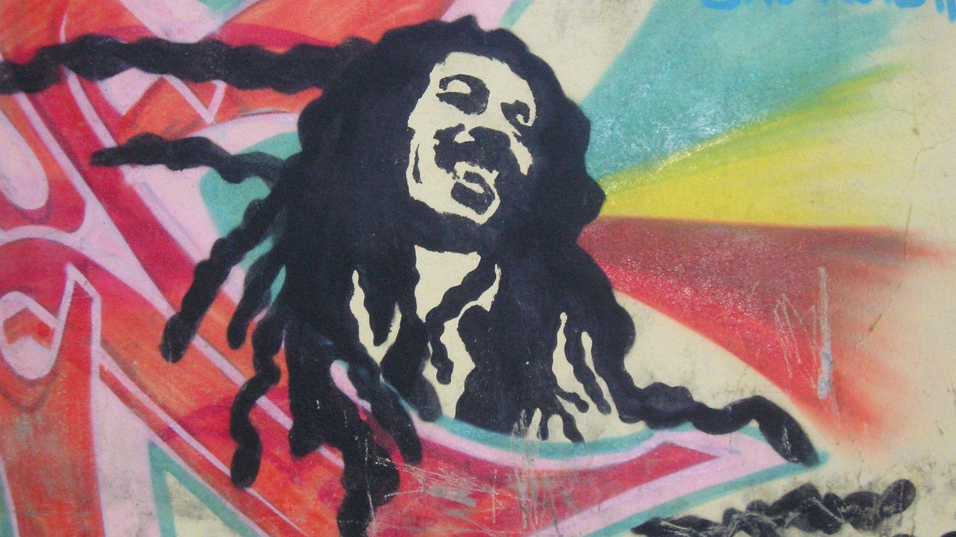 Full HD Wallpaper bob marley graffiti smile rastafari, Desktop