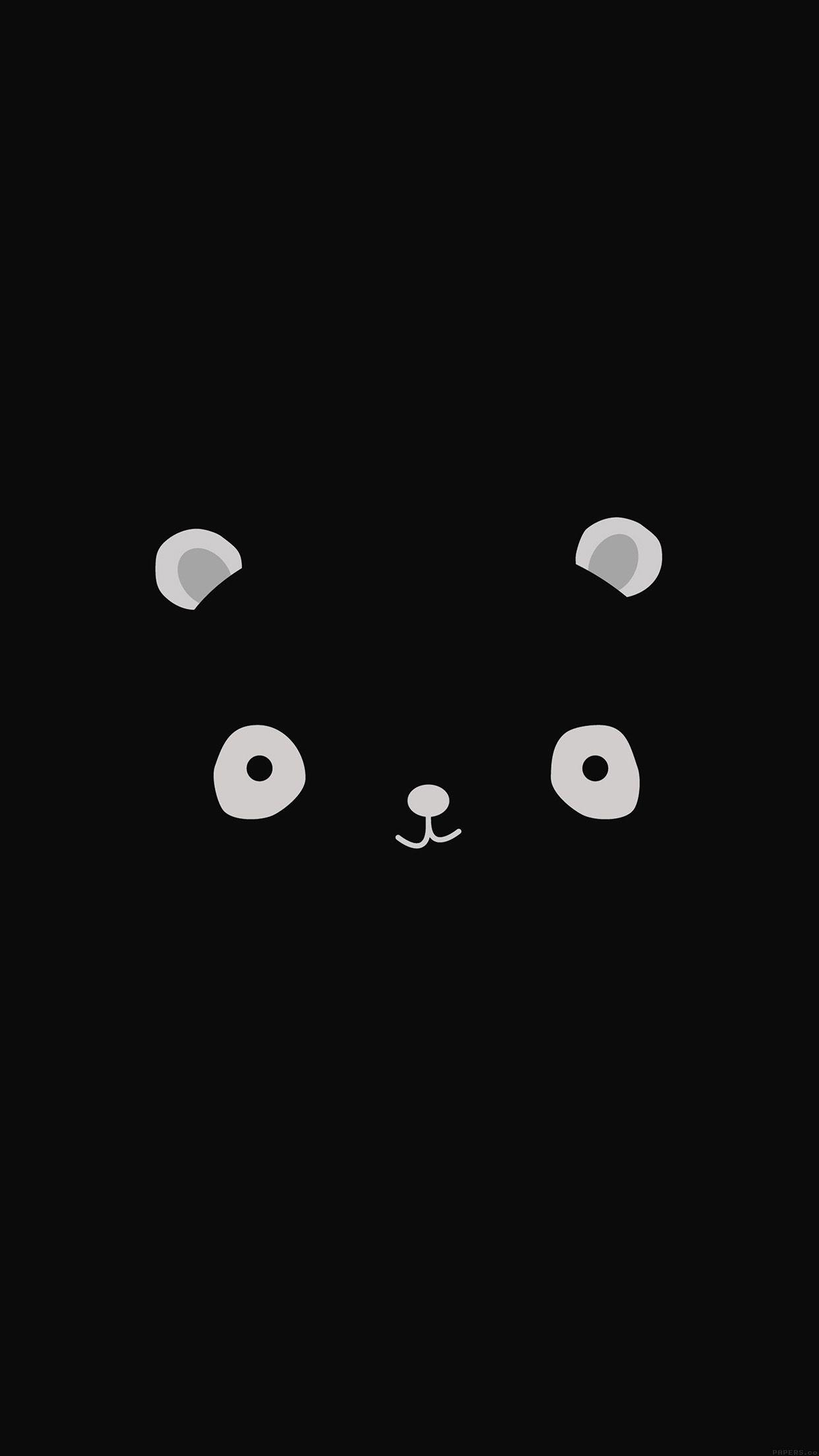 Nice Cute Minimal Panda Dark Illust Art Iphone6 Plus Wallpaper