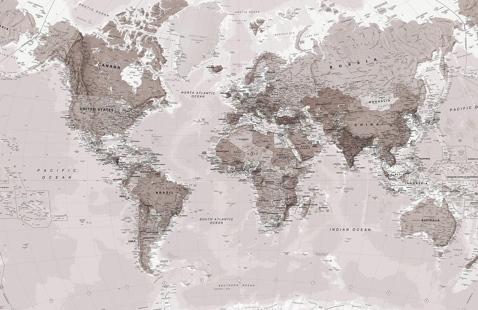 World Map Wallpaper & Atlas Wall Murals
