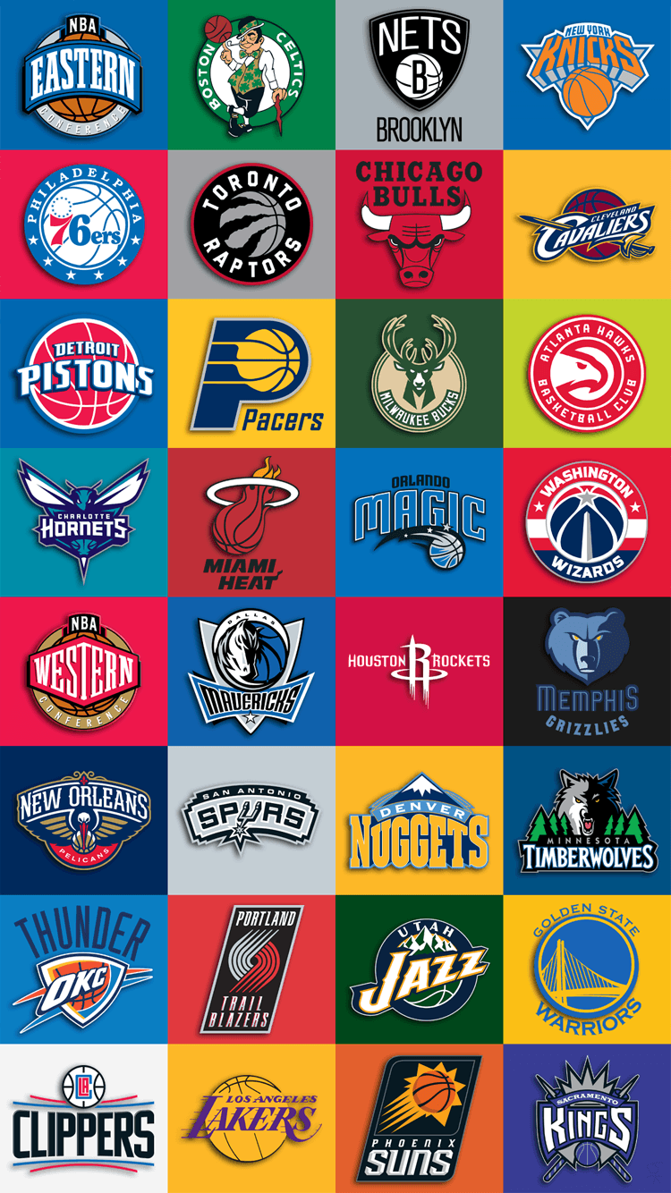 NBA team logos iPhone 6 Wallpaper (750x1334)
