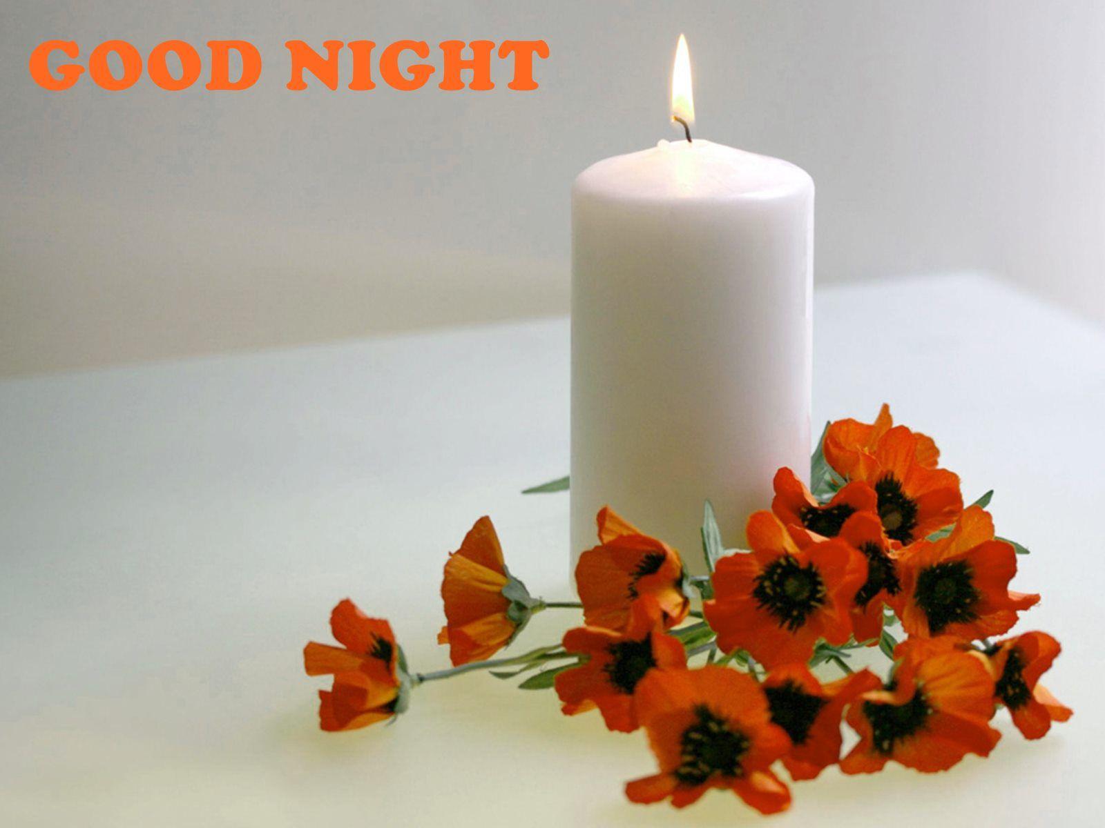 good night candle and flowers HD wallpaper. sekspic.com: Free image