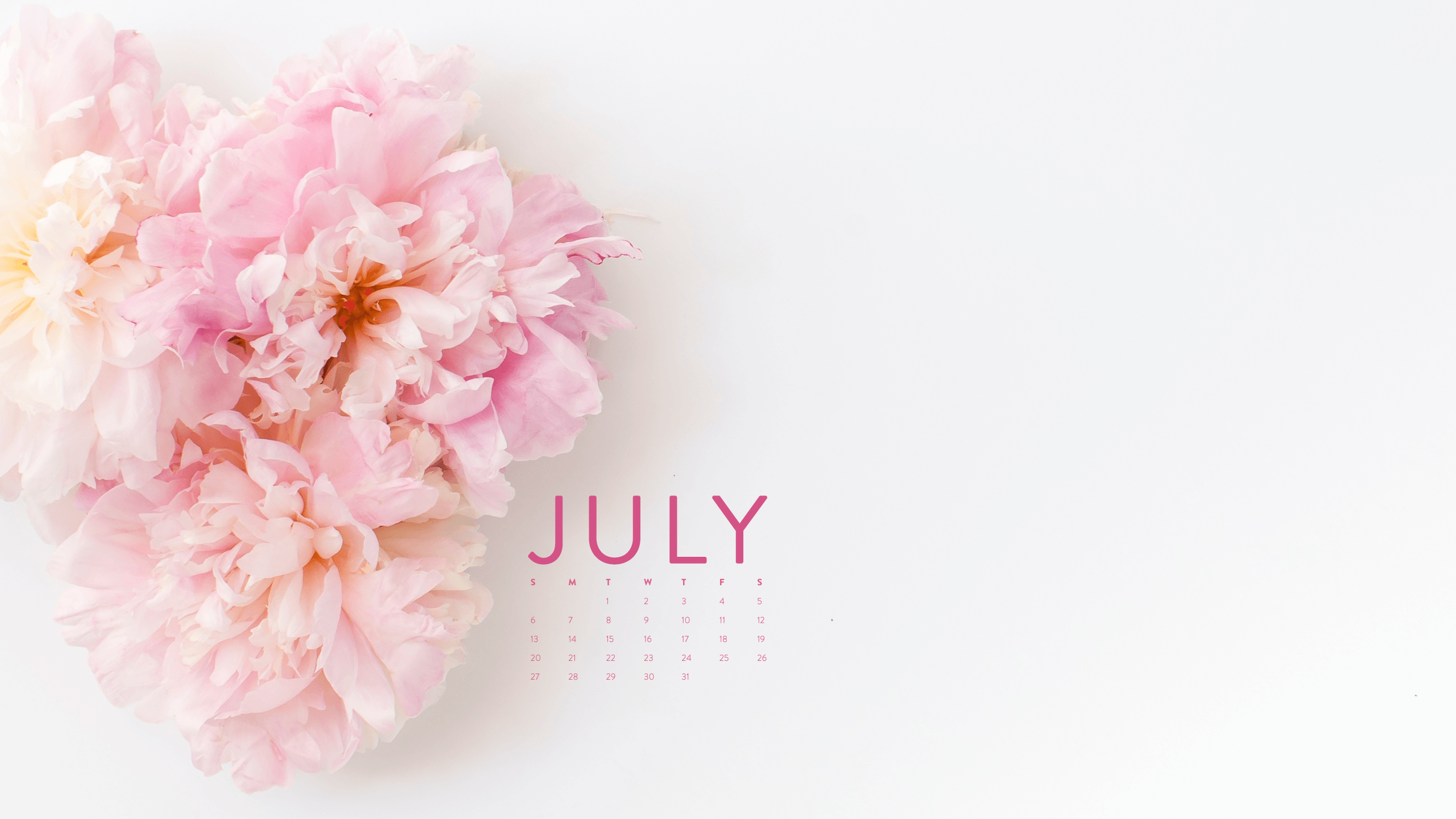 Happy July! Desktop Calendar + IPhone Wallpaper