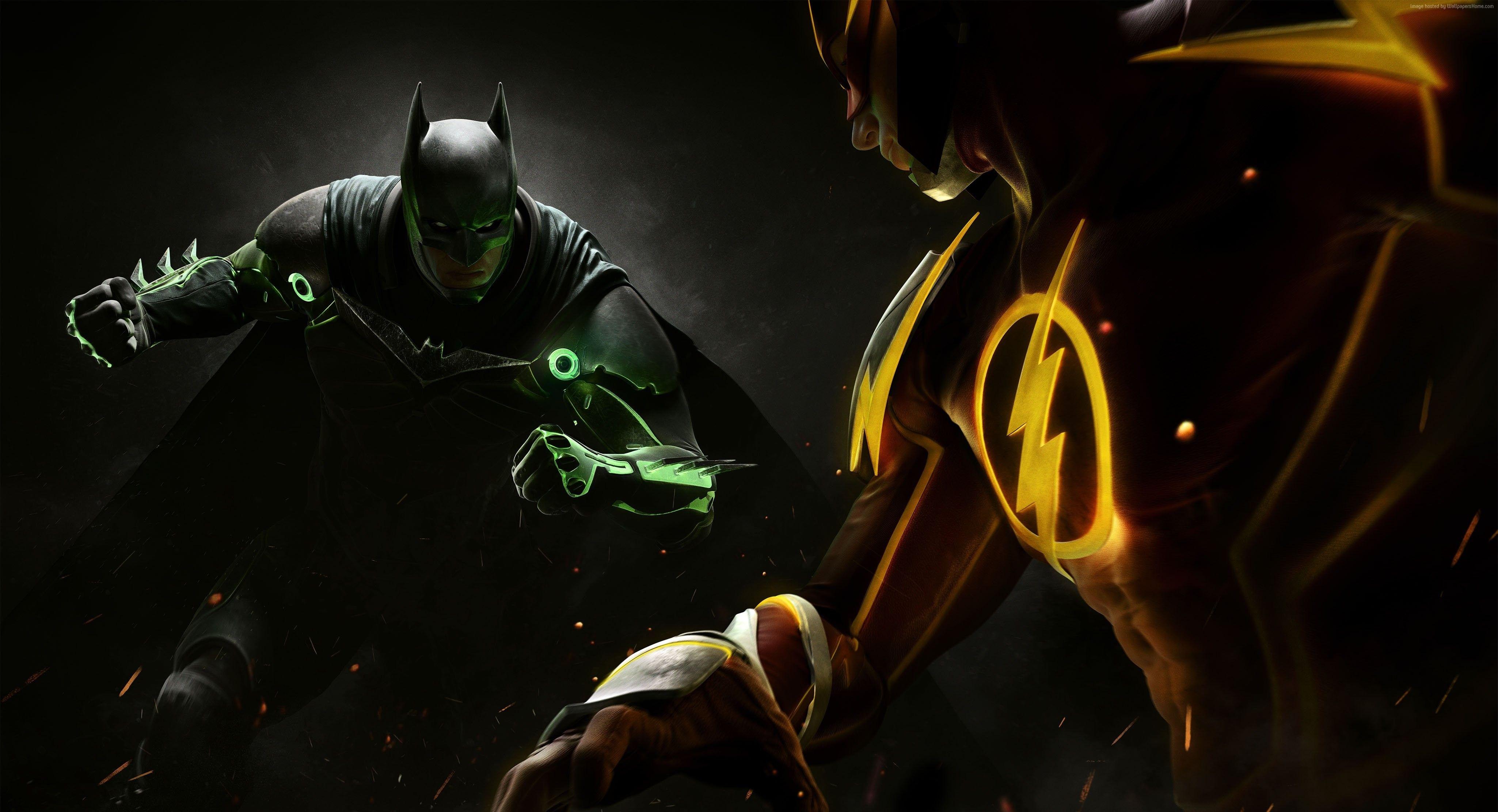 Wallpaper Injustice batman, superman, fighting, PC, PlayStation