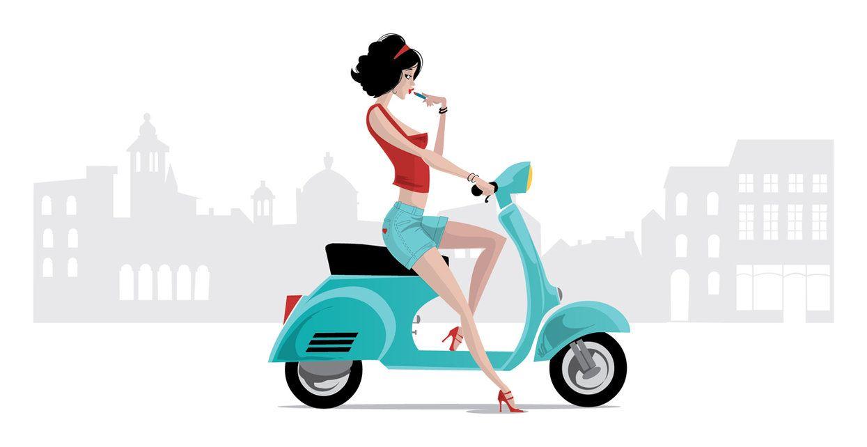 Vespa Girl Retro Style