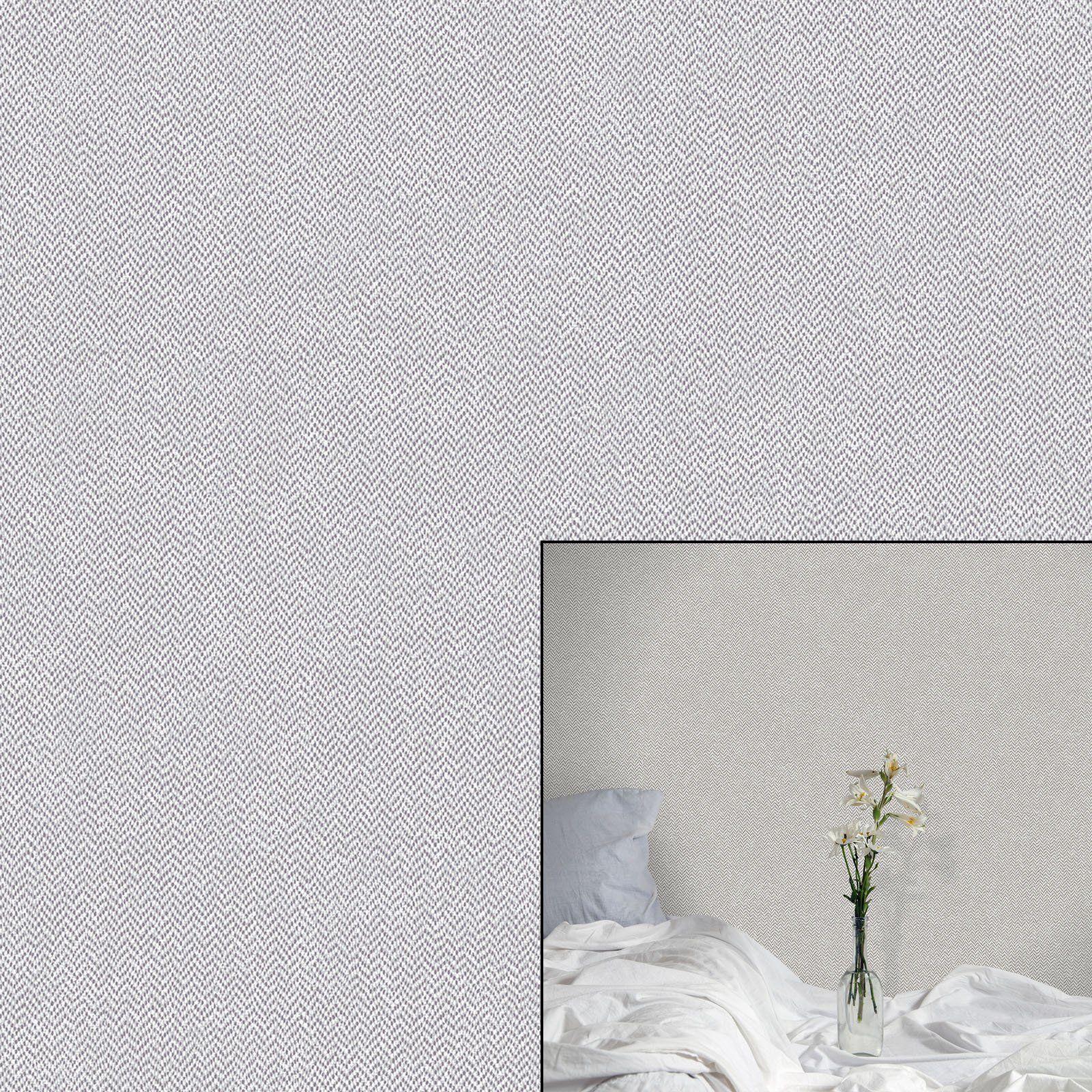 Crown Cotton Tweed Soft Grey Wallpaper