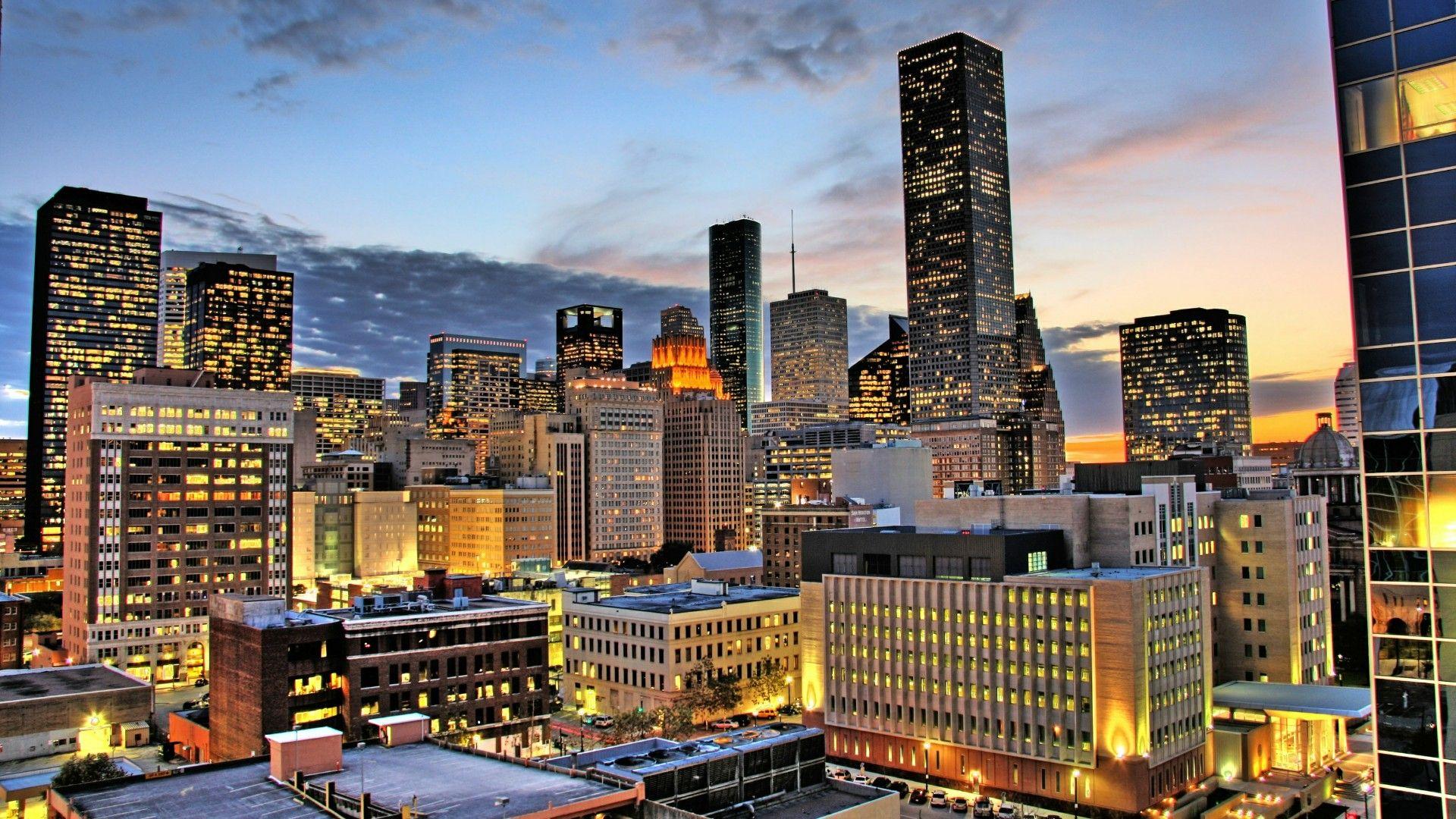 Houston Skyline At Morning Wallpaper. Wallpaper Studio 10