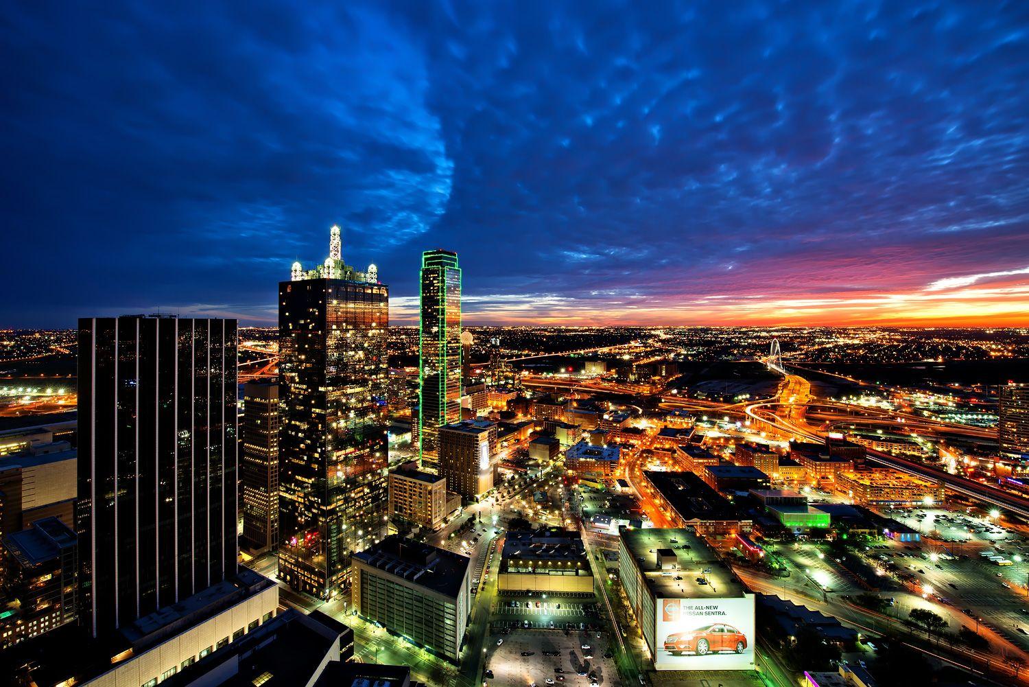 Houston Buildings Skyscrapers Night Lights wallpaperx1001