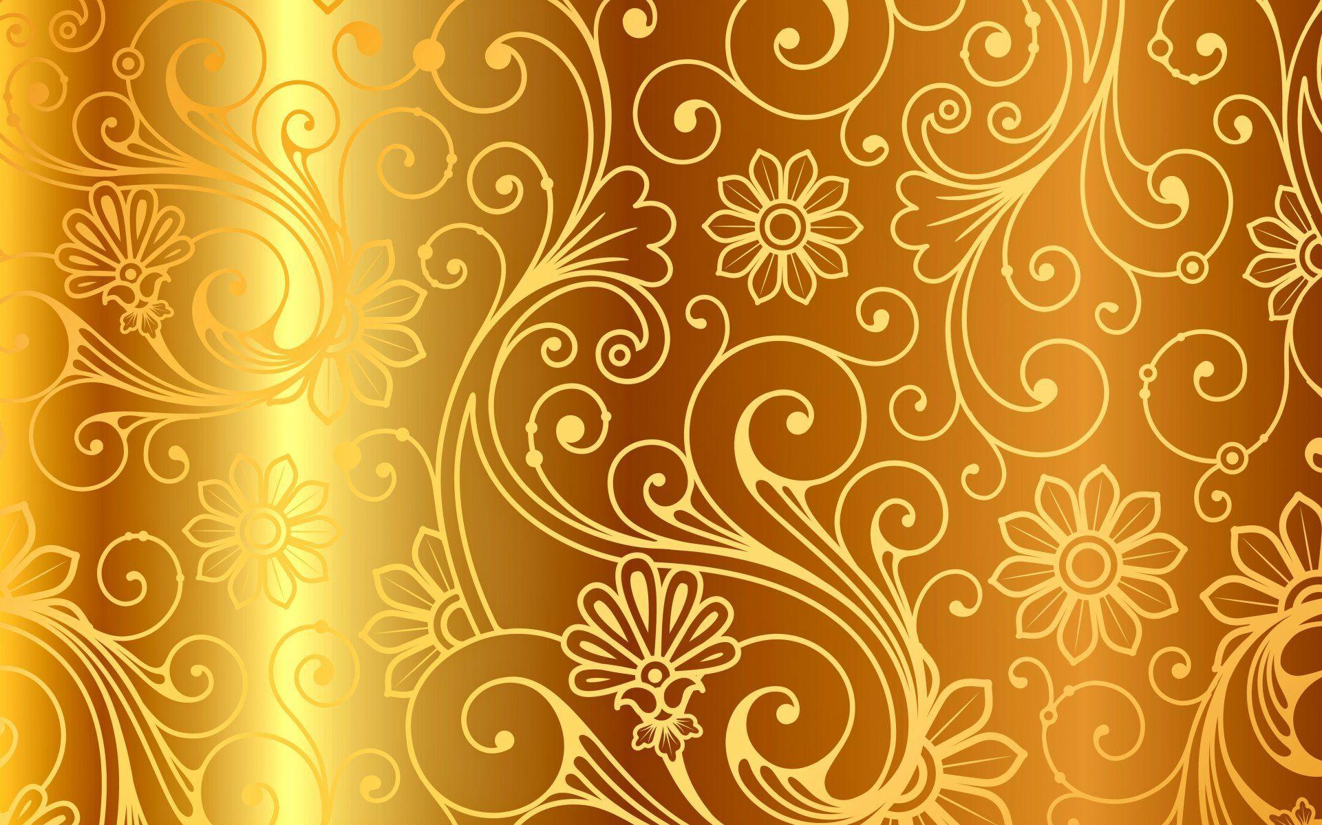 Golden Pattern Vintage Gradient Vector Background Gold Pattern