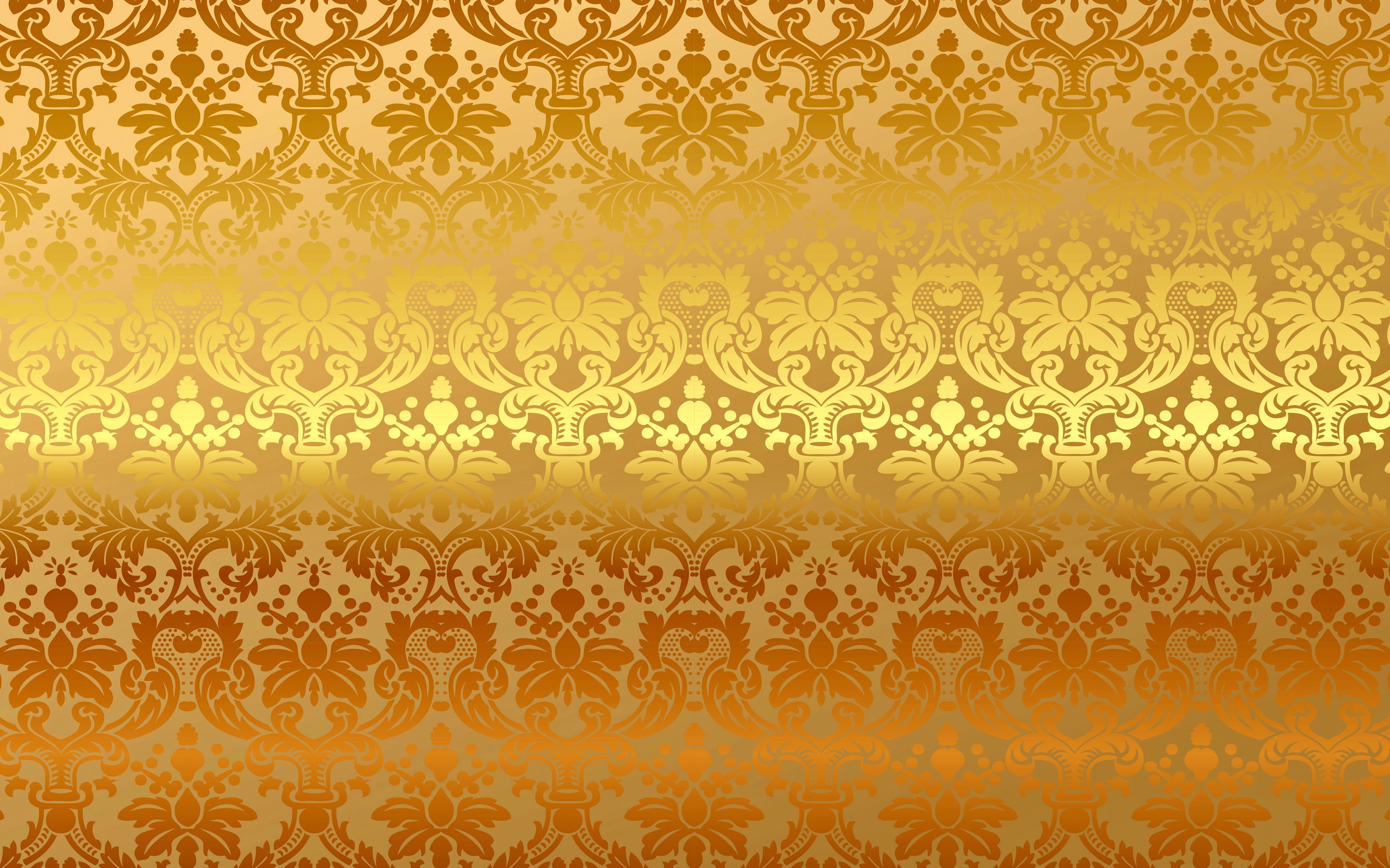 Download Wallpaper pattern, vintage, background, vector, gold