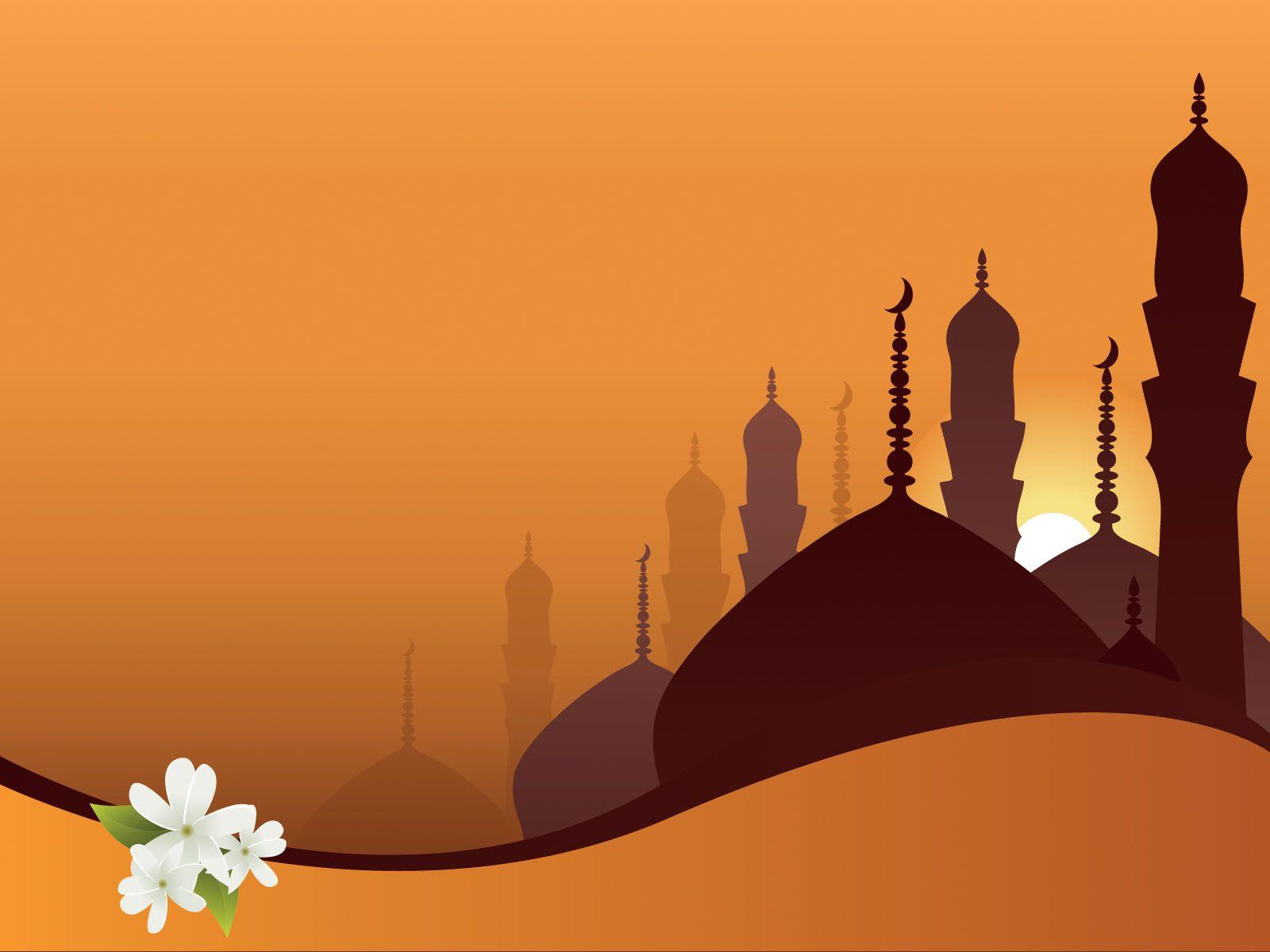 A Mosque on Orange Powerpoint PPT