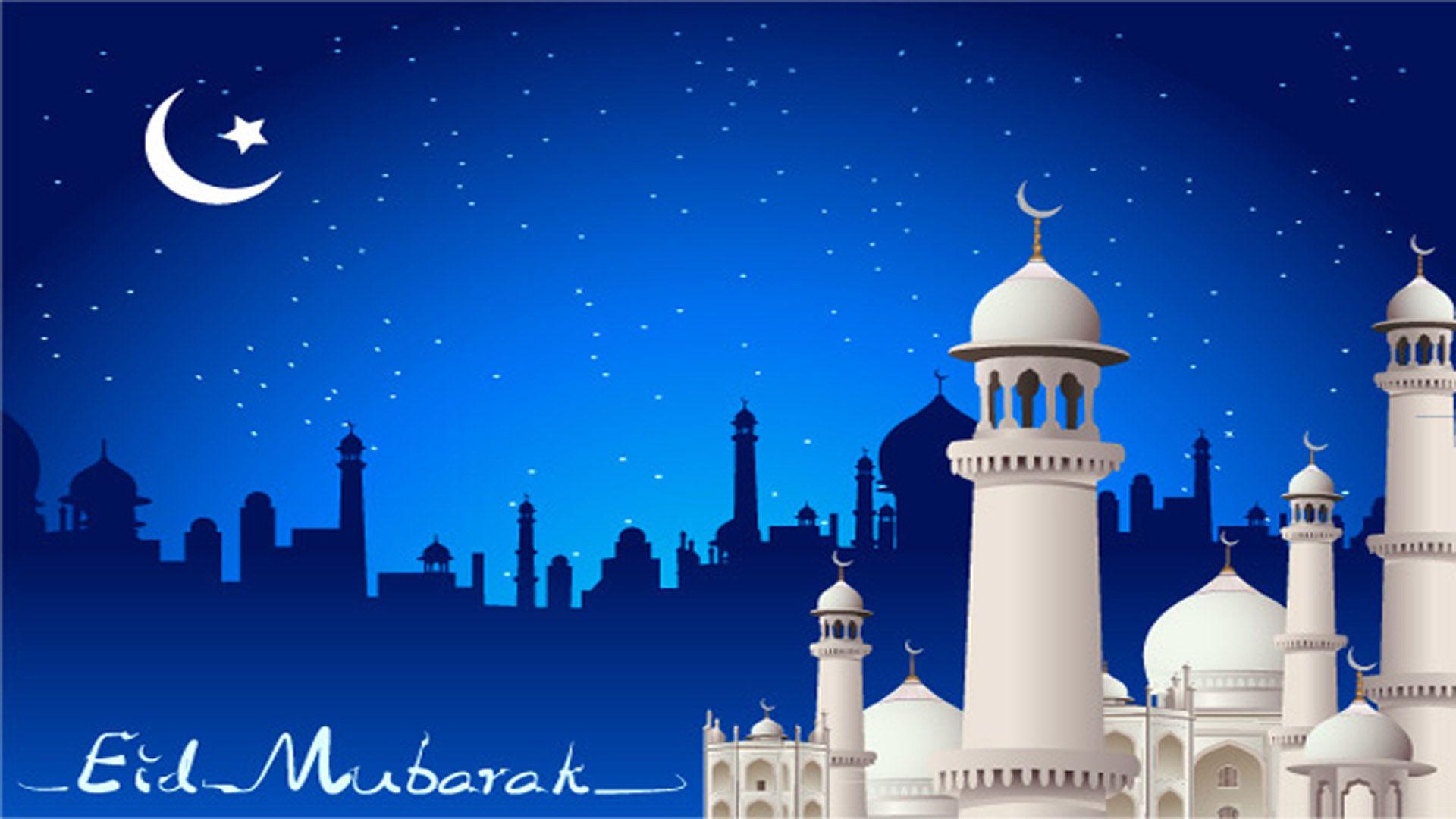 Eid Pray Moon Mosque Wallpaper