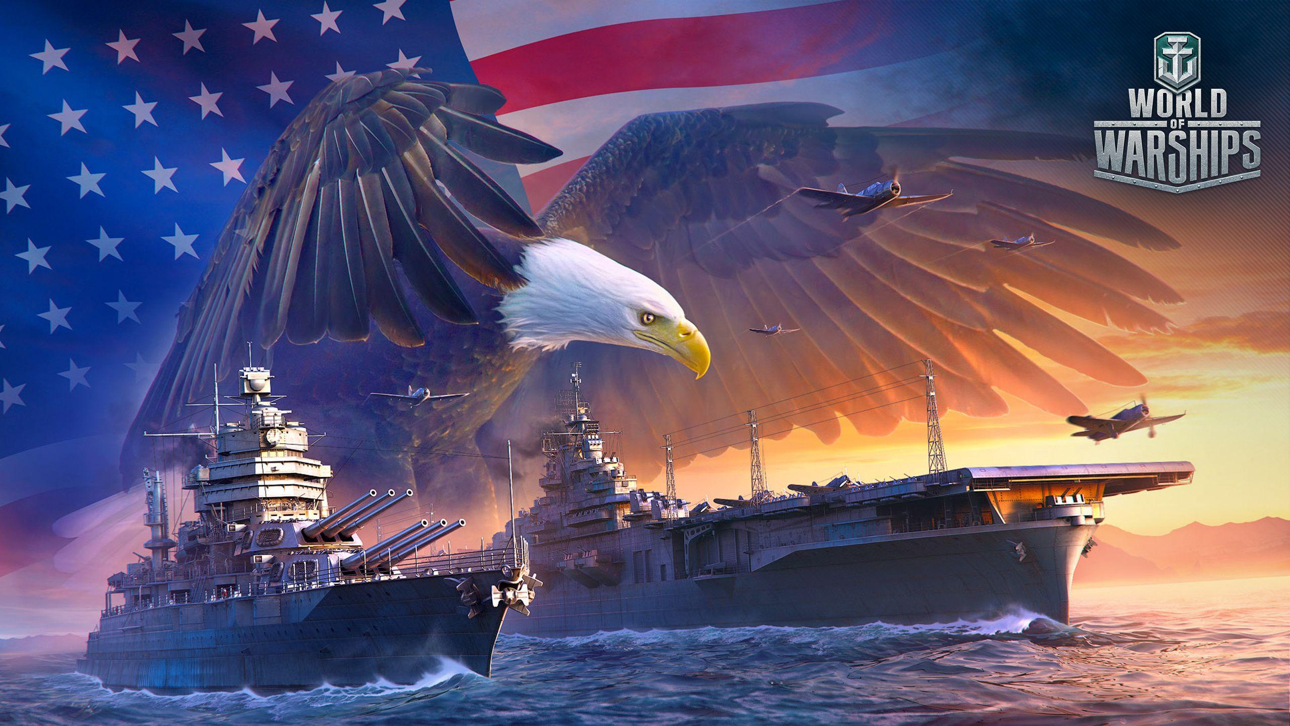Wallpaper World Of Warship Eagles American Games Ships 2560x1440