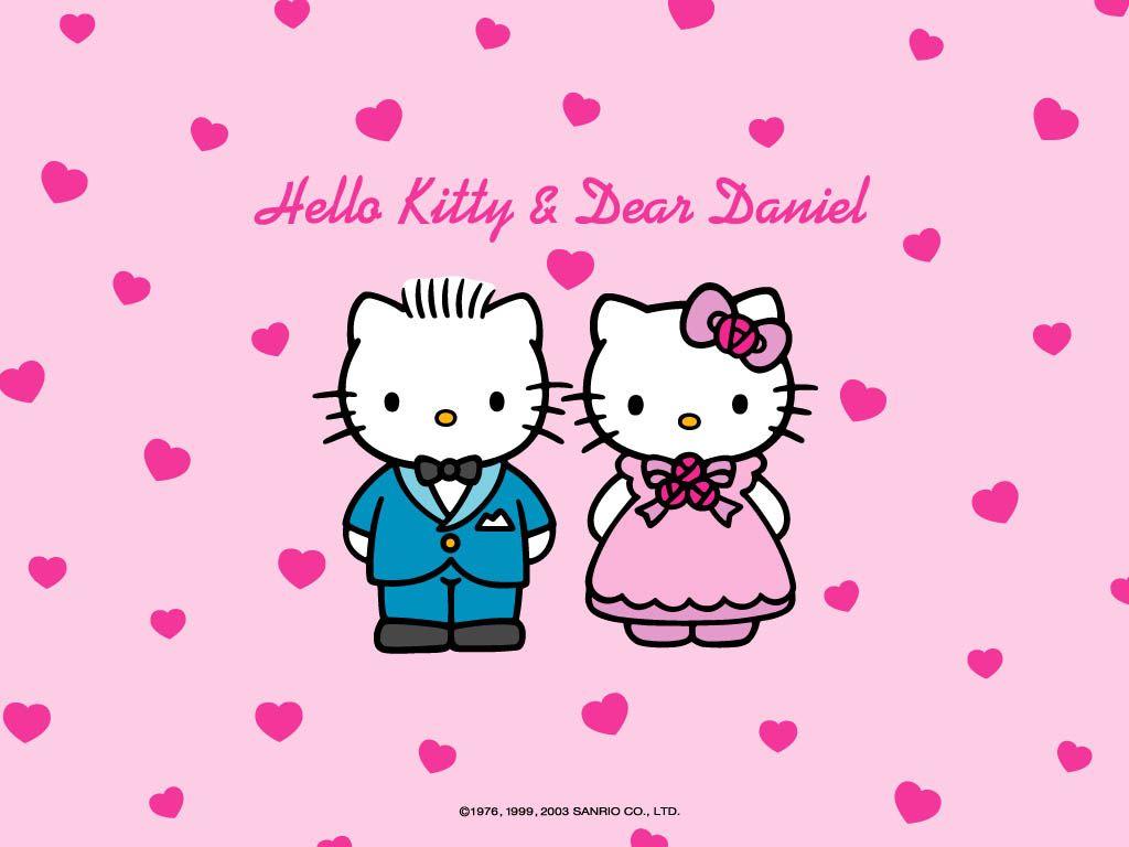 kitty wallpaper blue and pink