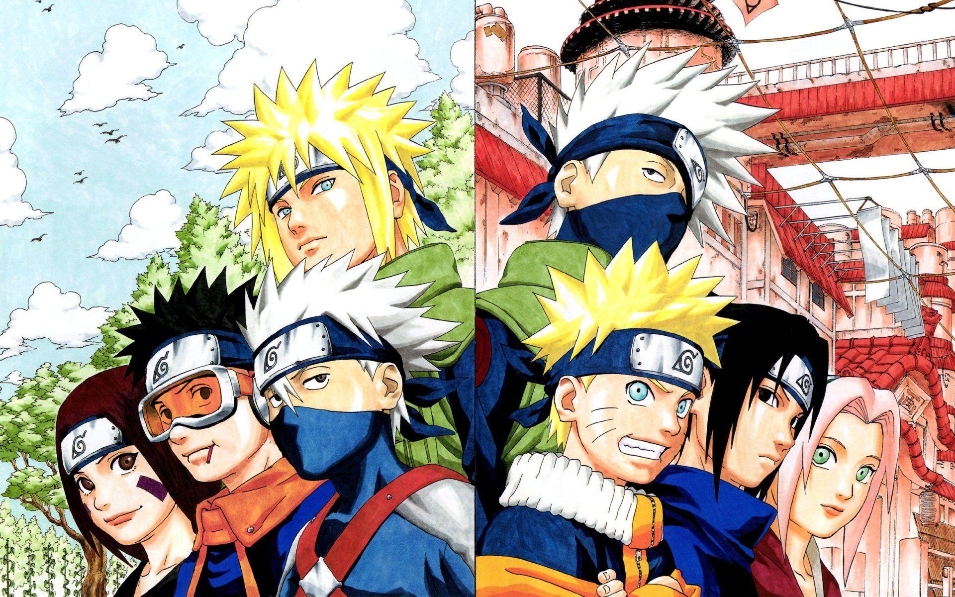 Team Minato and Team Kakashi Naruto Manga Wallpaper