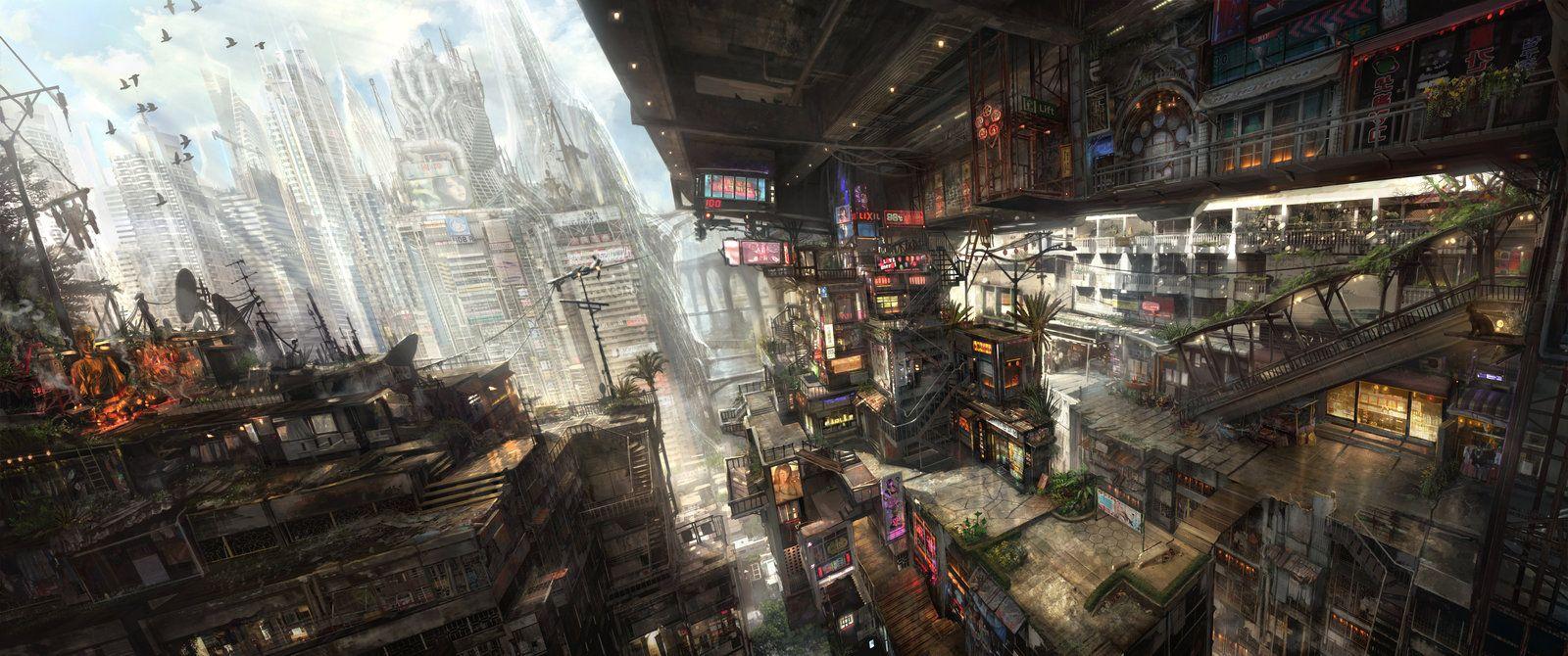Futuristic City wallpaper. Anime Wallpaper. Futuristic
