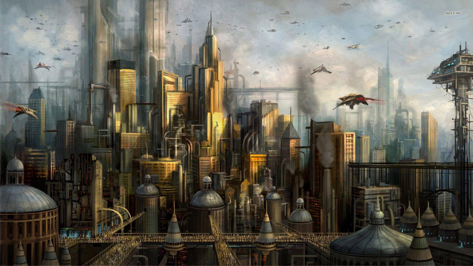 Futuristic Fantasy Cities wallpaper