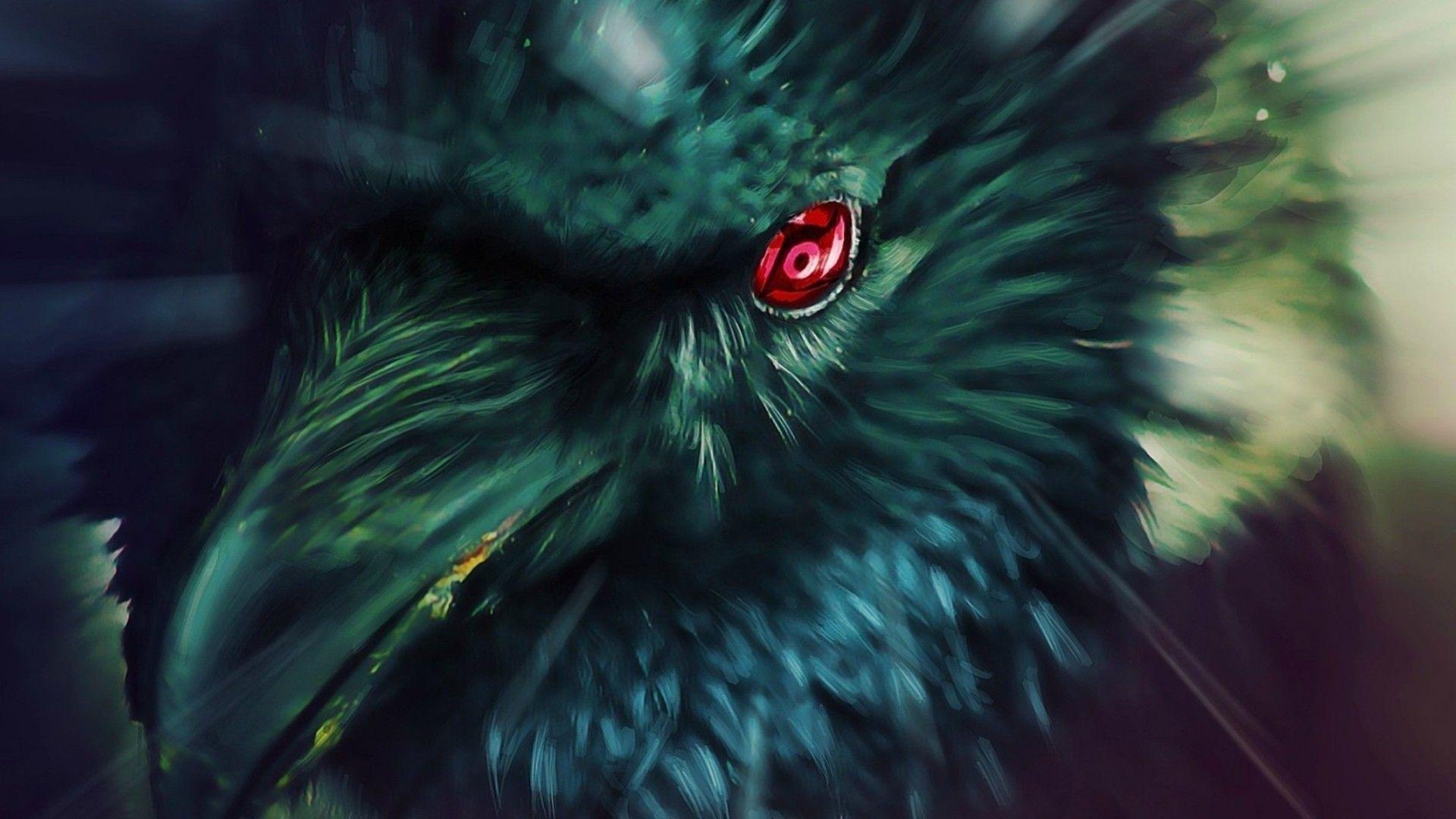 Birds naruto: shippuden sharingan crows ravens wallpaper