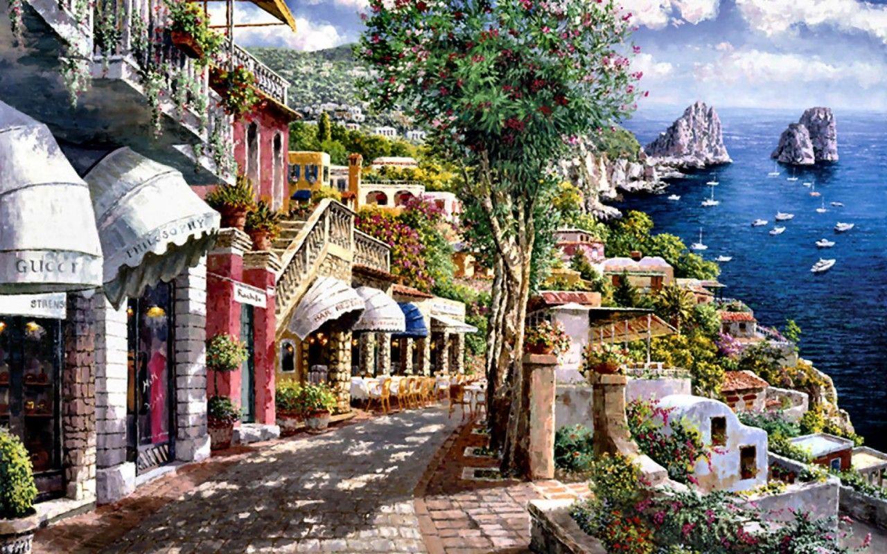 Shops Beautiful Capri Italy wallpaper. Shops Beautiful Capri Italy