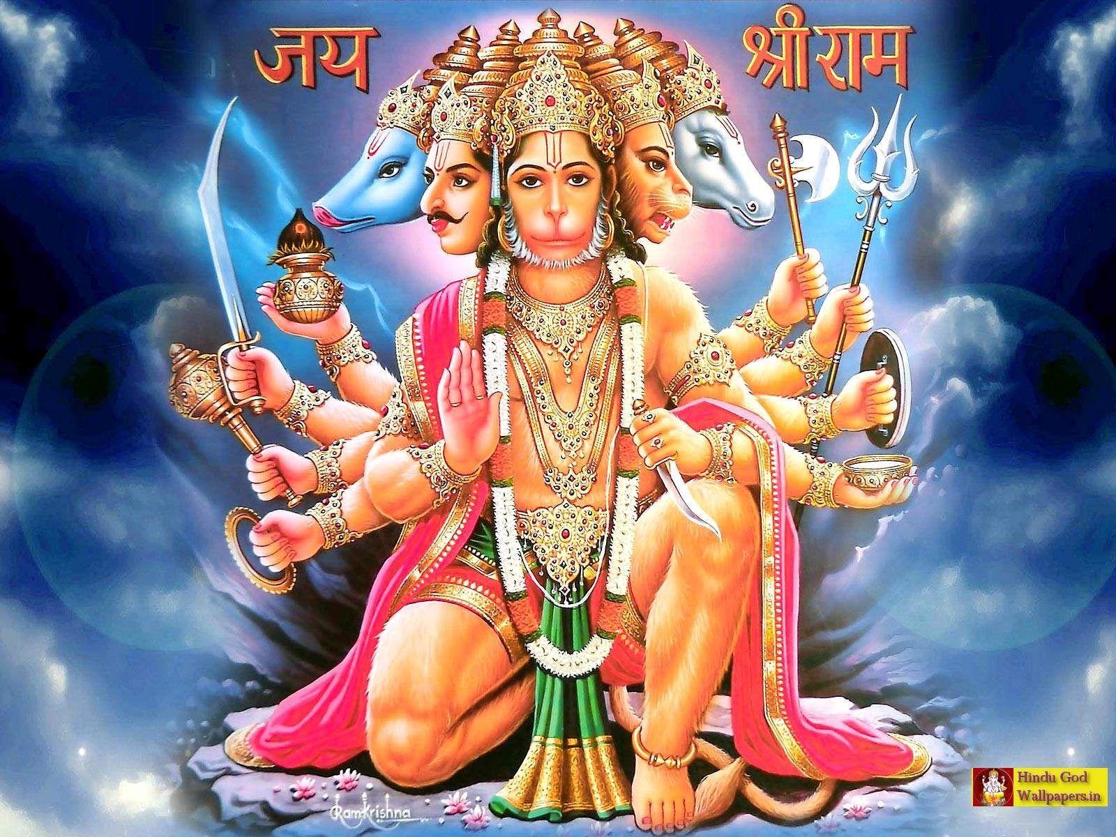 Free download unique panchamukhi hanuman photo, god wallpaper, god