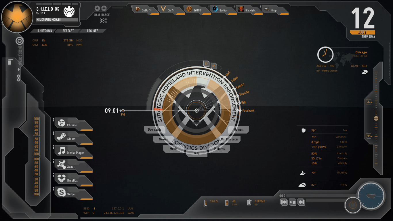 Avengers SHIELD OS Skin v1.4