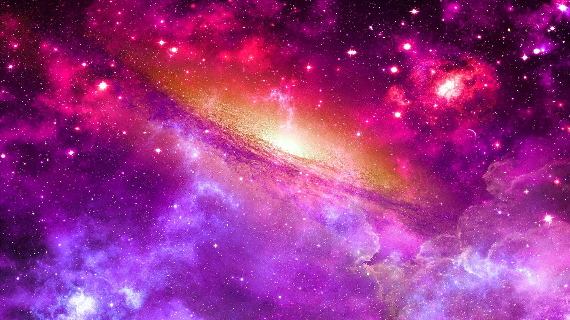 Purple and pink galaxy HD wallpaper