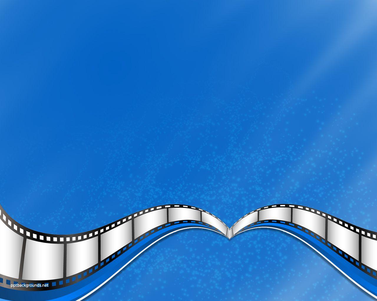 Free Blue Movie, Film Strip Background For PowerPoint