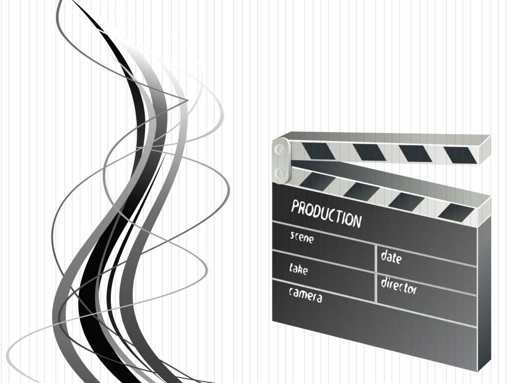 Movie Clapper Realistic PPT Background & TV