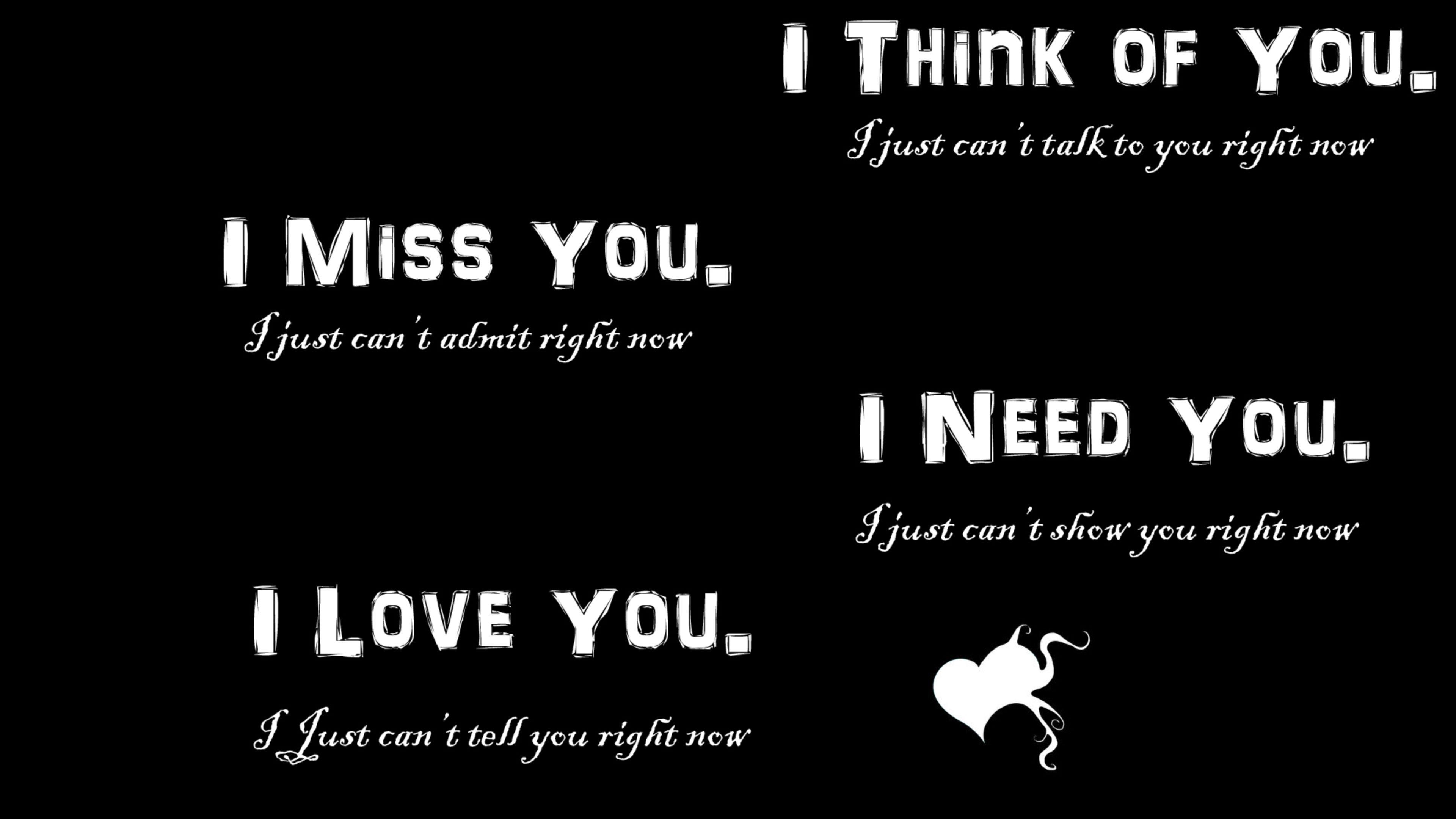 I Miss You Love Quote 4K Wallpaper. Free 4K Wallpaper