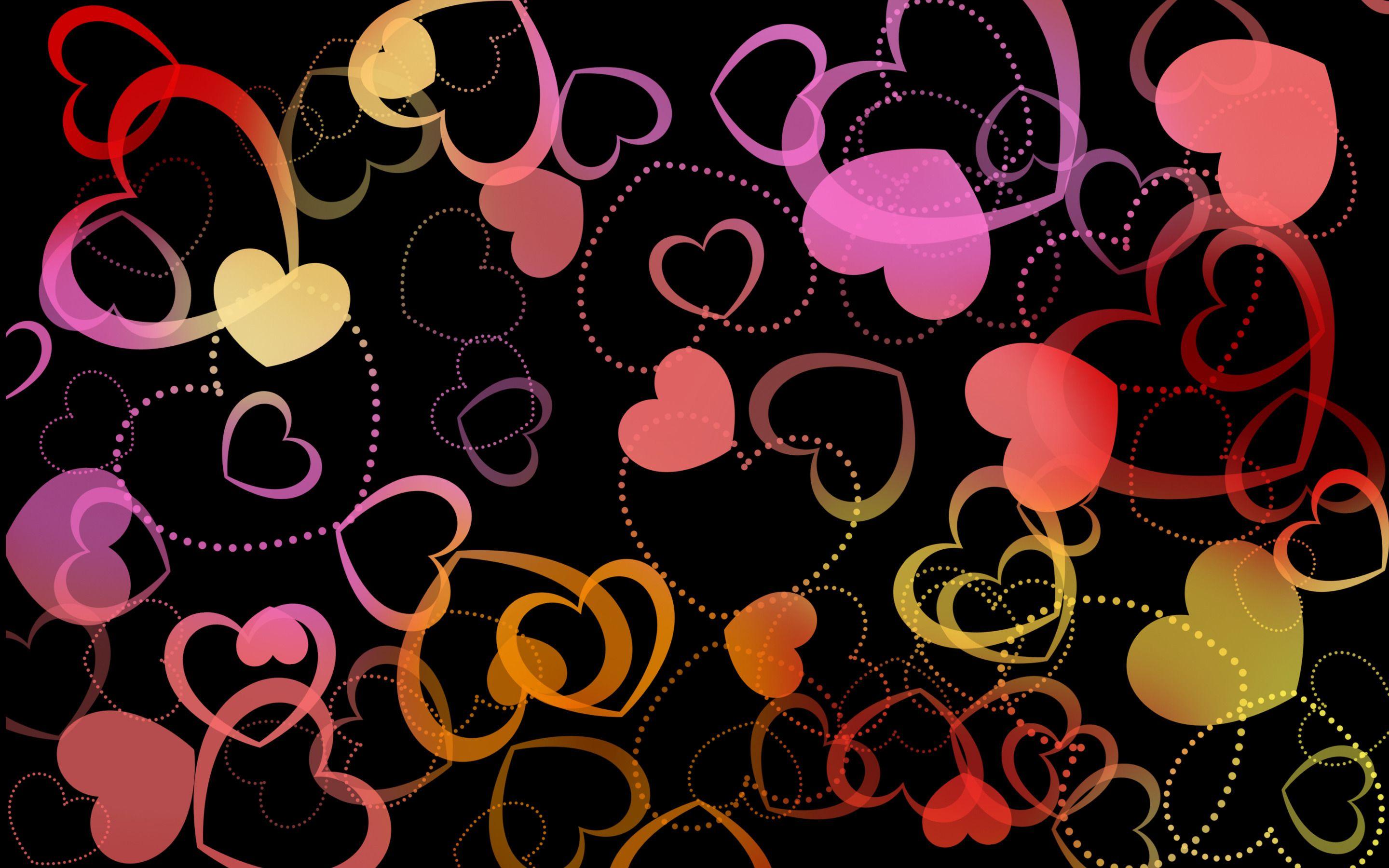 Colorful Hearts Holiday Hd Wallpaper. Hearts