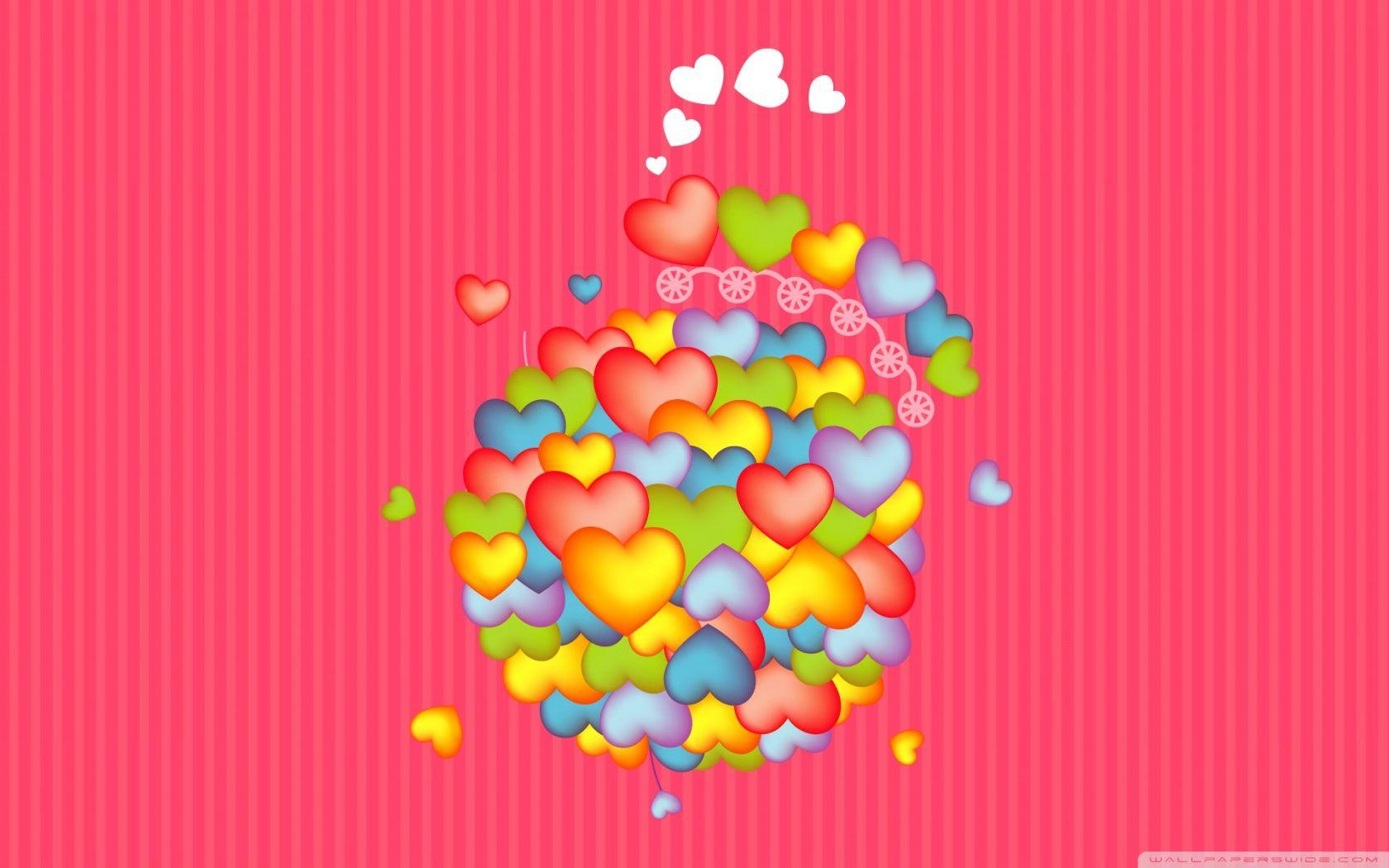 Colorful Hearts For Valentine ❤ 4K HD Desktop Wallpaper for 4K