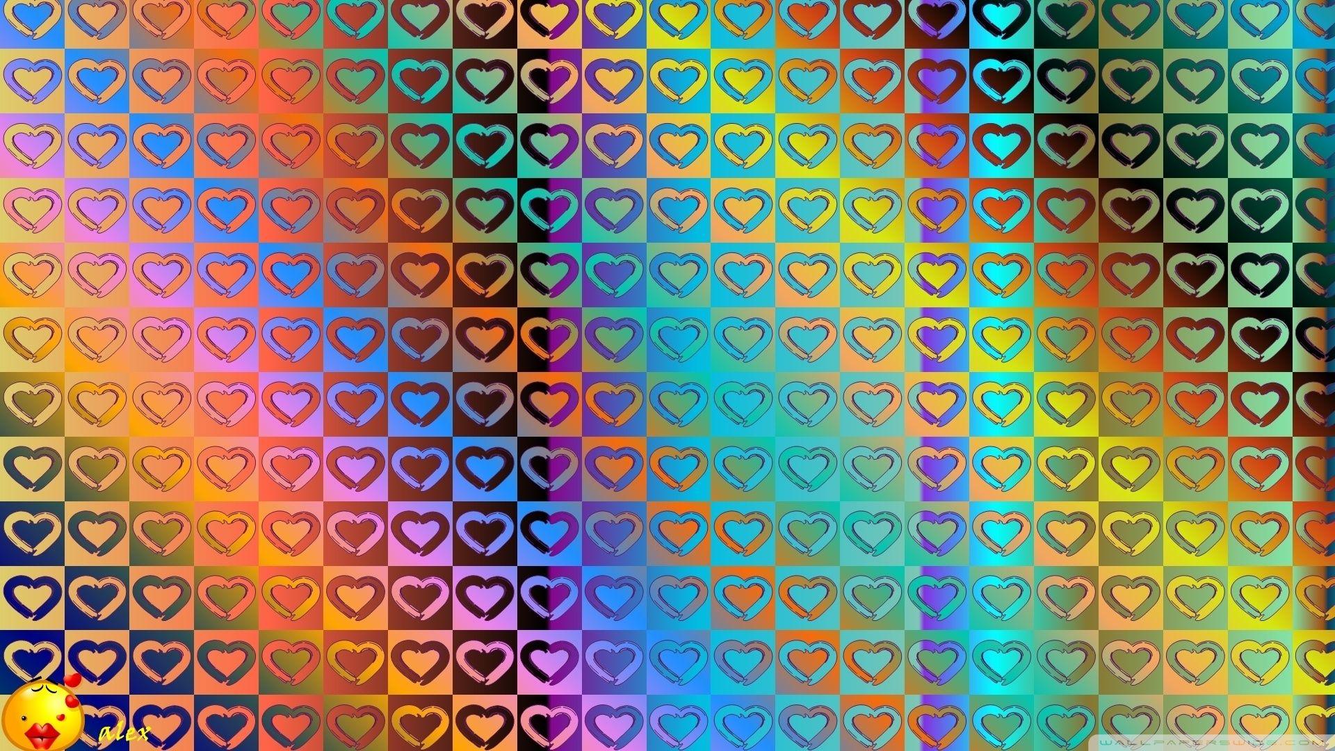 Colorful Hearts ❤ 4K HD Desktop Wallpaper for 4K Ultra HD TV • Wide