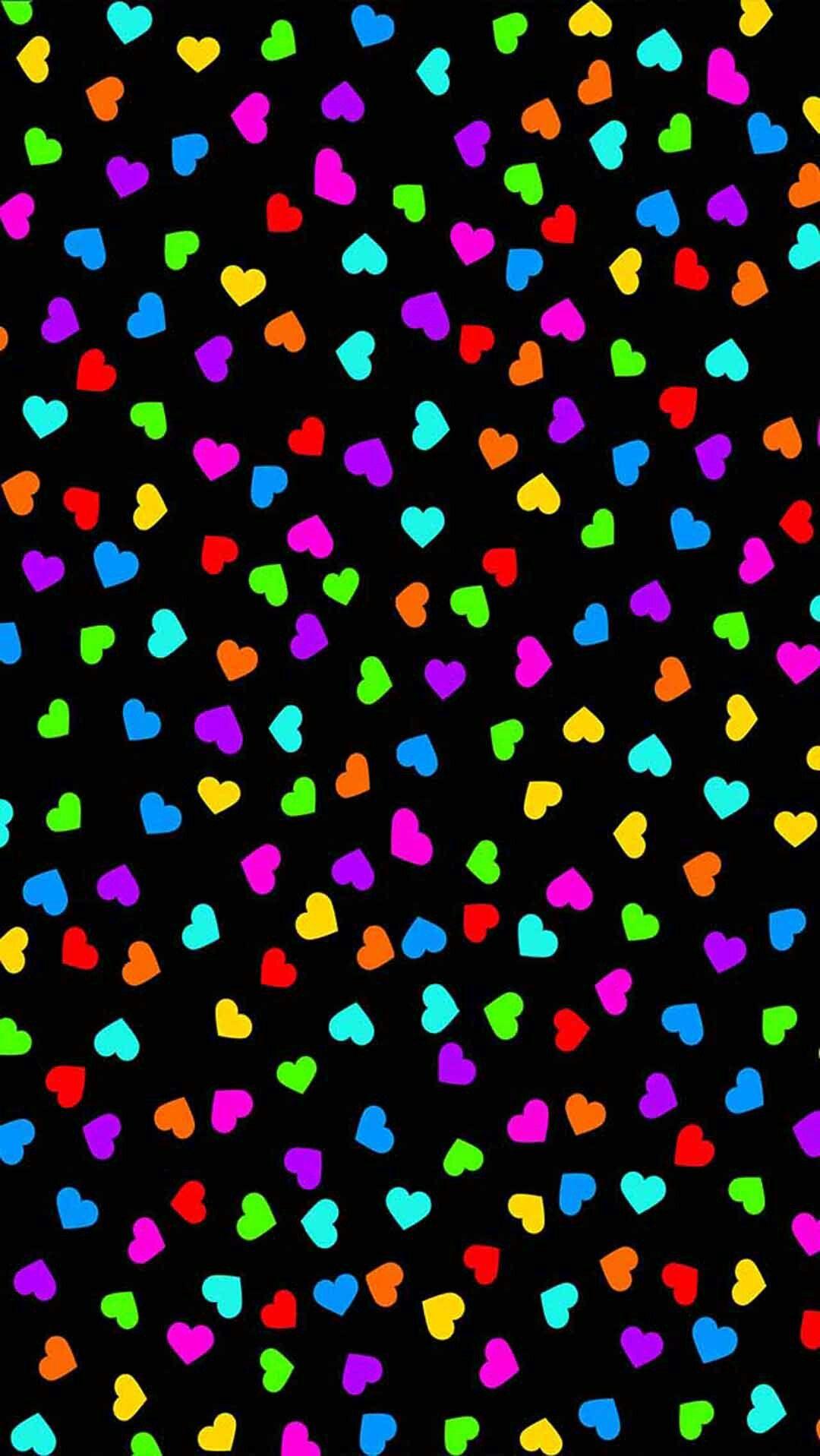 Colorful Hearts Wallpaper. *Hearts and Roses Wallpaper